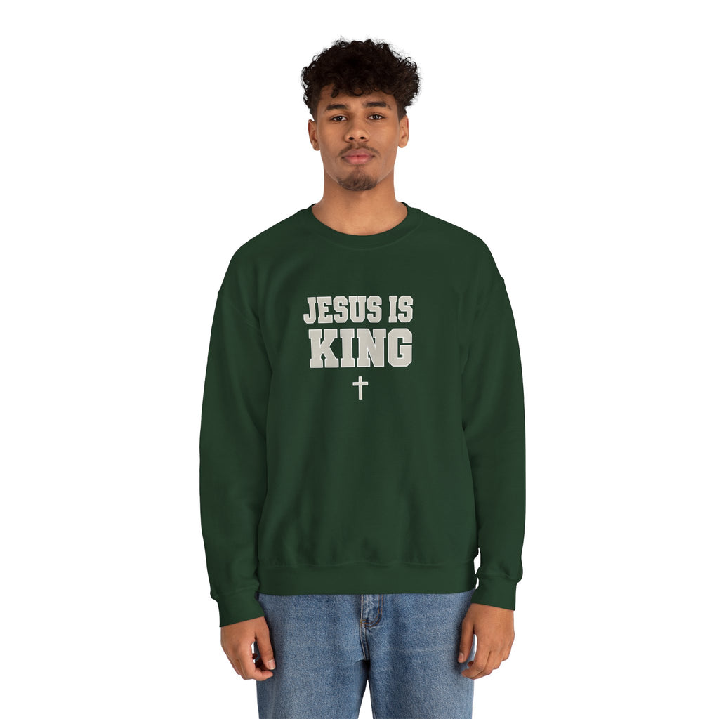 Jesus is King Gildan Unisex Crewneck Sweatshirt | Christian Apparel | Inspirational Gift | Cozy Everyday Wear