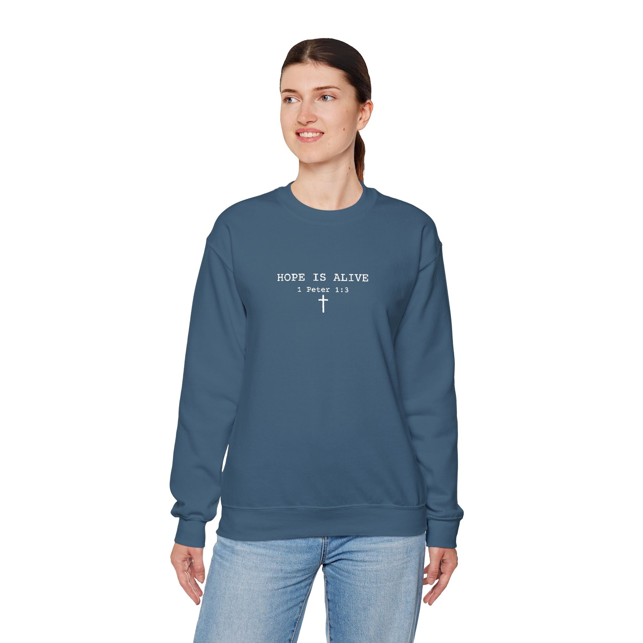 Hope is Alive Embroidered Gildan Unisex Crewneck Sweatshirt | Christian Gift |
