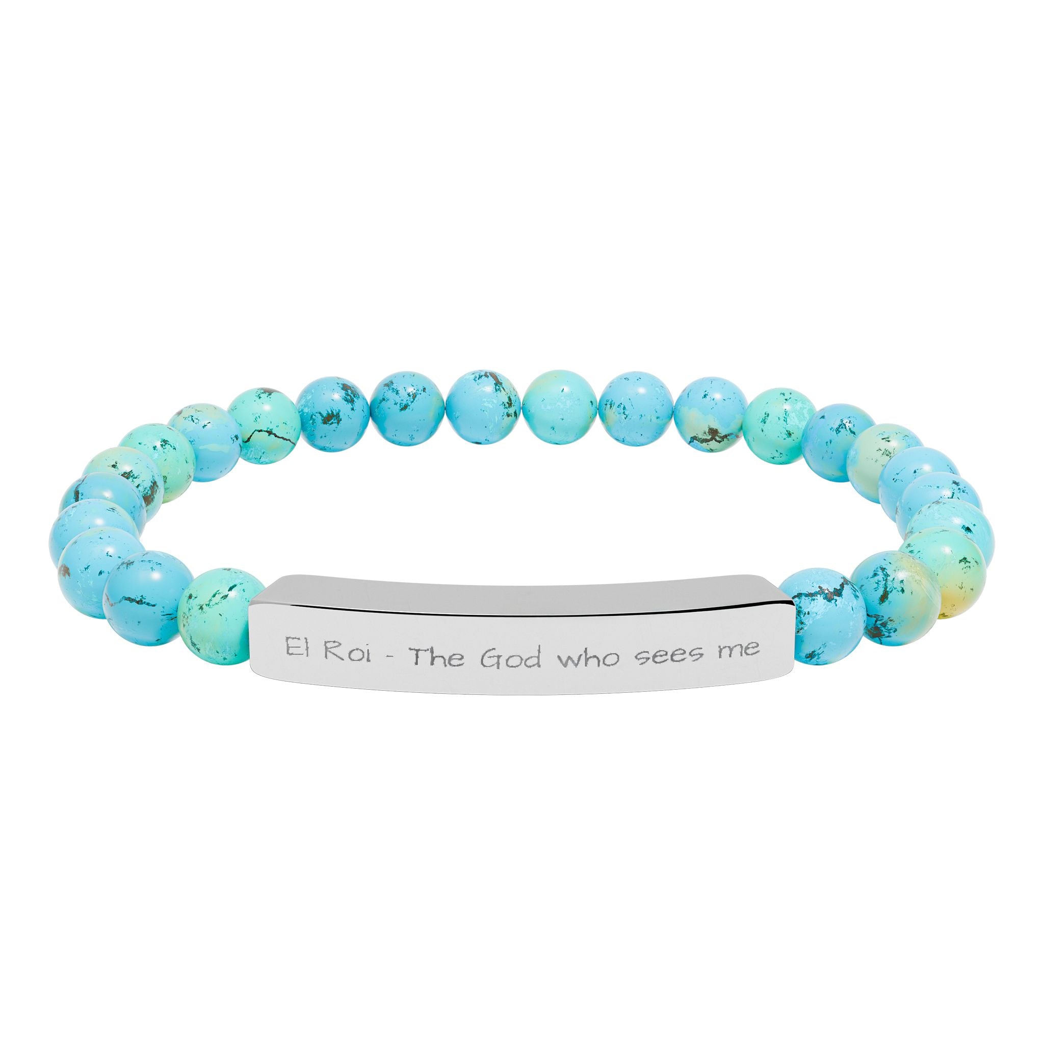 El Roi Christian Bracelet for Women | Natural Stone Stretch | Faith Jewelry Gift