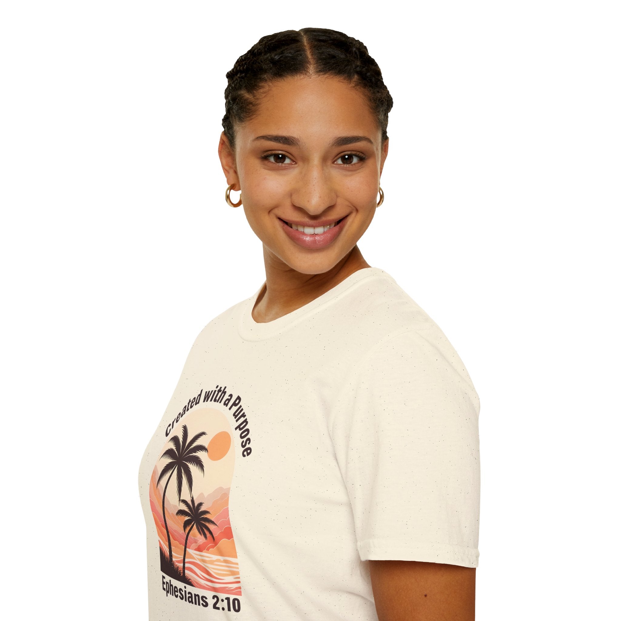 Created With A Purpose Ephesians 2:10 | Gilden Unisex T-shirt | Faith-Based Summer Tee