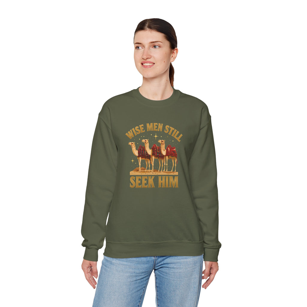 Wise Men Still Seek Him Gildan Unisex Crewneck Sweatshirt | Gift for Men | Religious Holiday Apparel