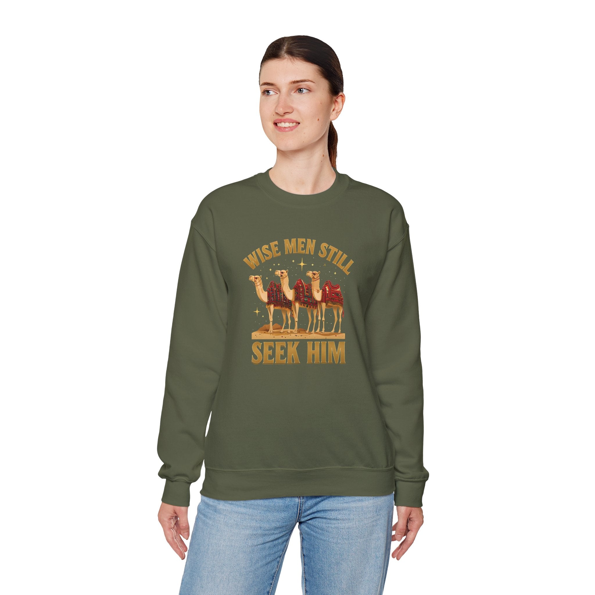 Wise Men Still Seek Him Gildan Unisex Crewneck Sweatshirt | Gift for Men | Religious Holiday Apparel