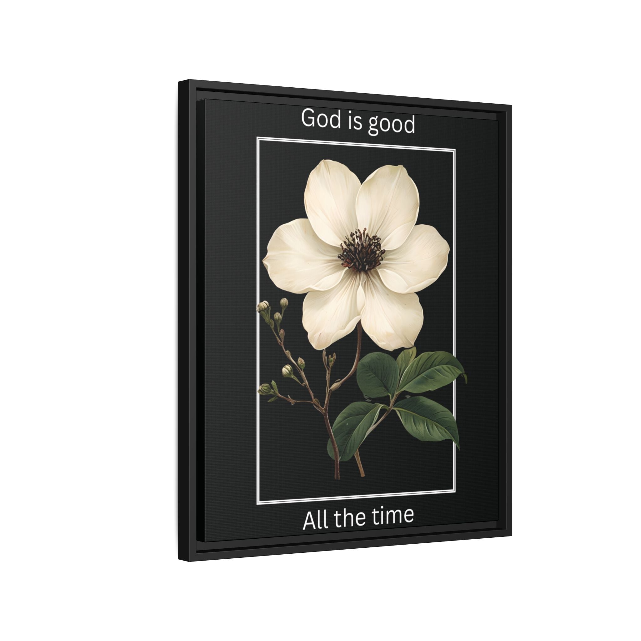 God is Good All The Time Christian Framed Matte Canvas Wall Art | Faith Inspirational Home Decor