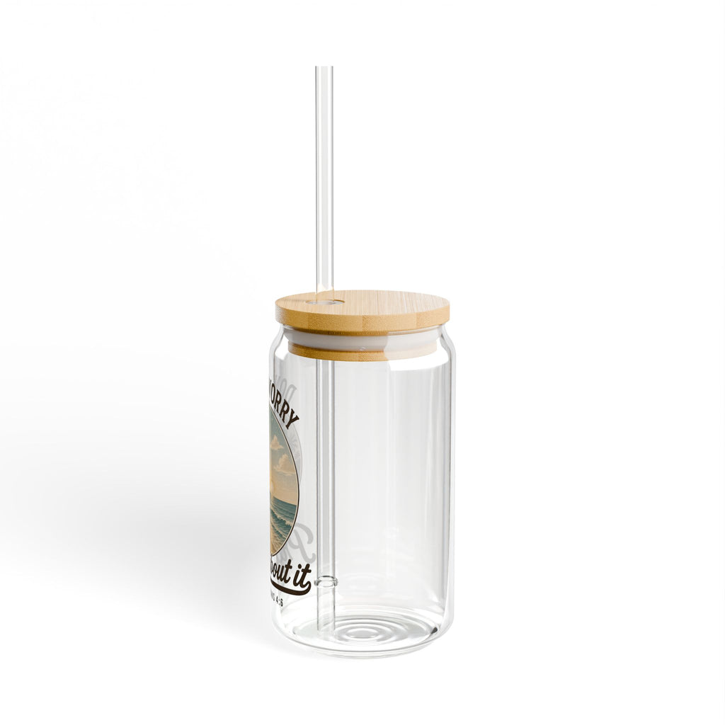 Don't Worry Pray About It 16oz Glass Tumbler | Philippians 4:6 Gift for Women