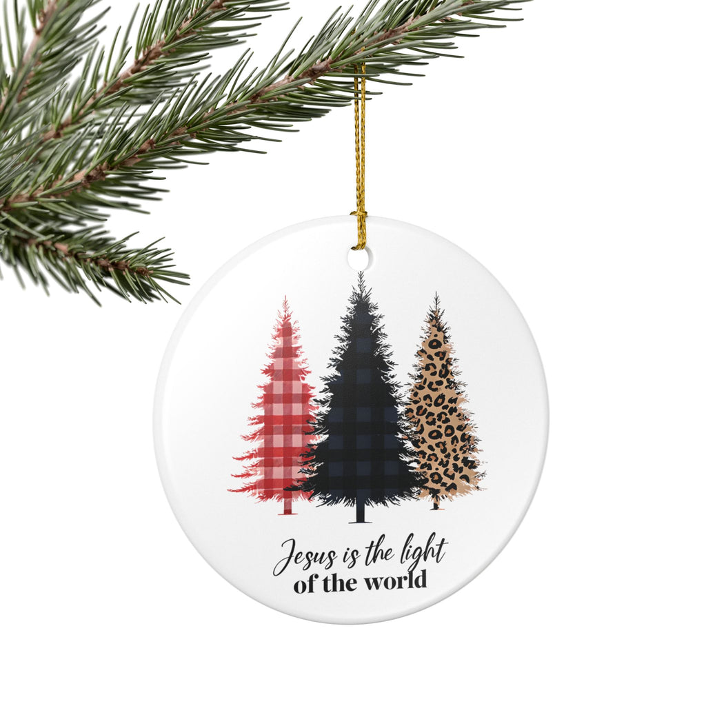 Jesus is the light of the world Christmas Ceramic Ornament | Holiday Tree Décor | Stocking Stuffer