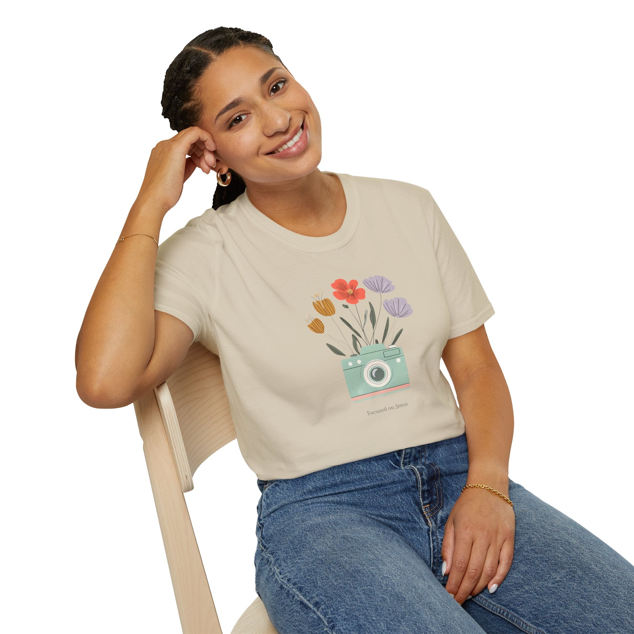 Focused on God Gildan Christian T Shirt | Faith Based Unisex Crewneck Tee | Christian Gift for her