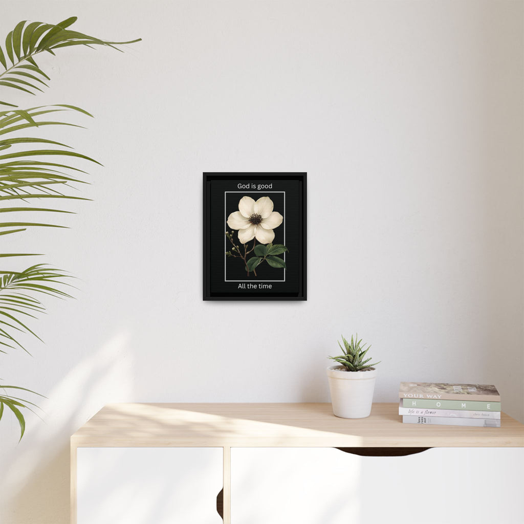 God is Good All The Time Christian Framed Matte Canvas Wall Art | Faith Inspirational Home Decor
