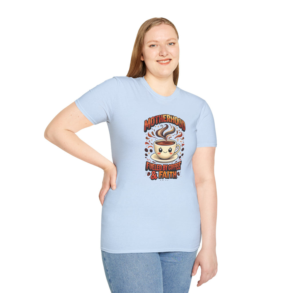 Motherhood Fueled By Coffee & Faith Gildan tshirt | Christian Mom Shirt and gift