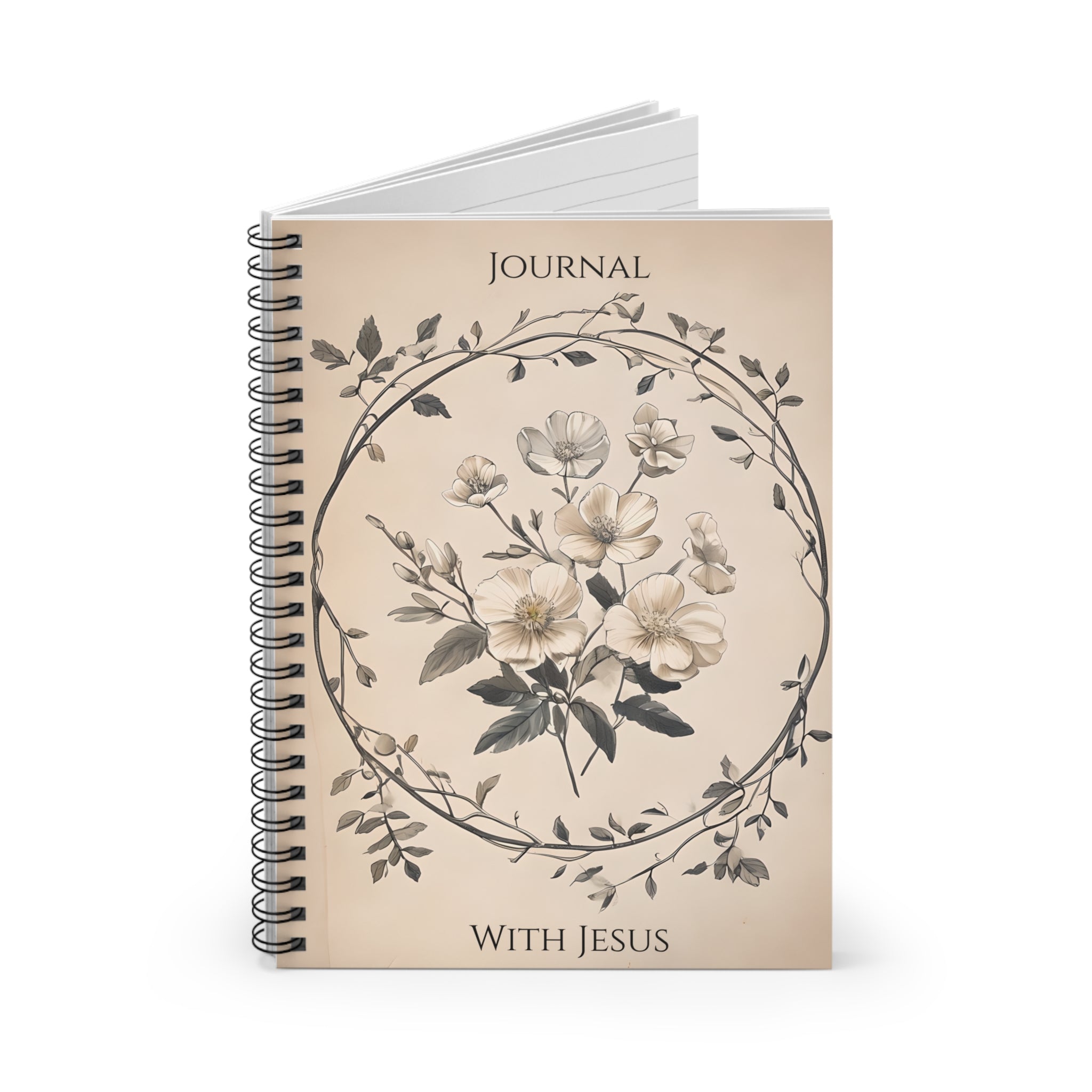 Journal with Jesus Christian Spiral Notebook 6x8 | Floral Journal | Faith Notebook Gift for Women