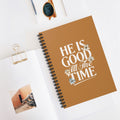 God is Good All of the Time Spiral Notebook – Inspirational Faith Journal with Metal Binding and Storage Pocket