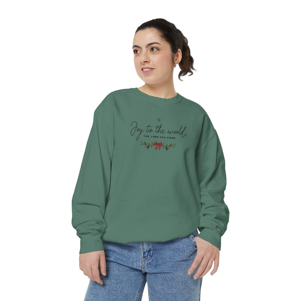Joy to the World Comfort Colors Unisex Sweatshirt | Cozy Holiday Gift, Casual Fashion, Christmas Apparel, Festive Sweater, Unisex Holiday Wear