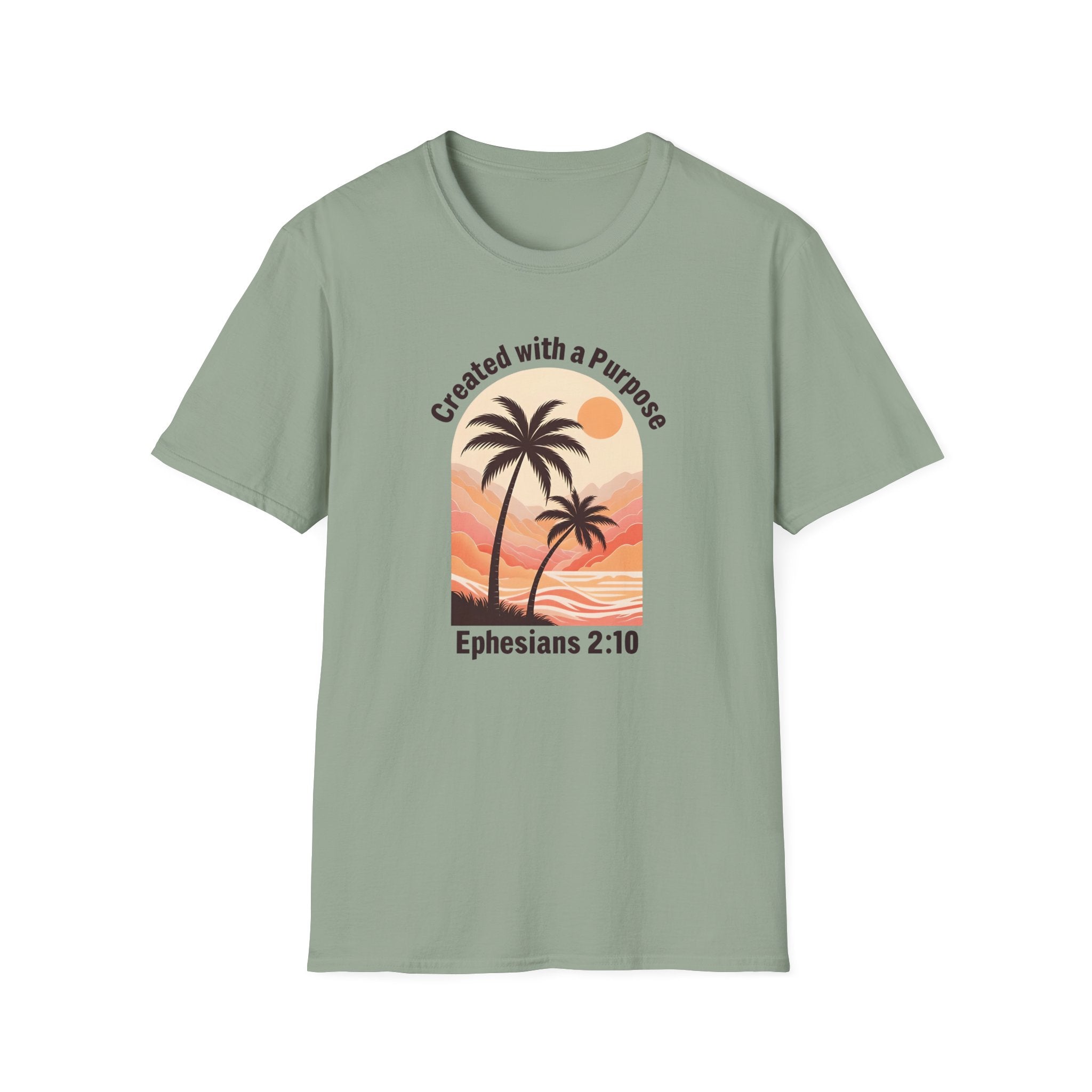 Created With A Purpose Ephesians 2:10 | Gilden Unisex T-shirt | Faith-Based Summer Tee