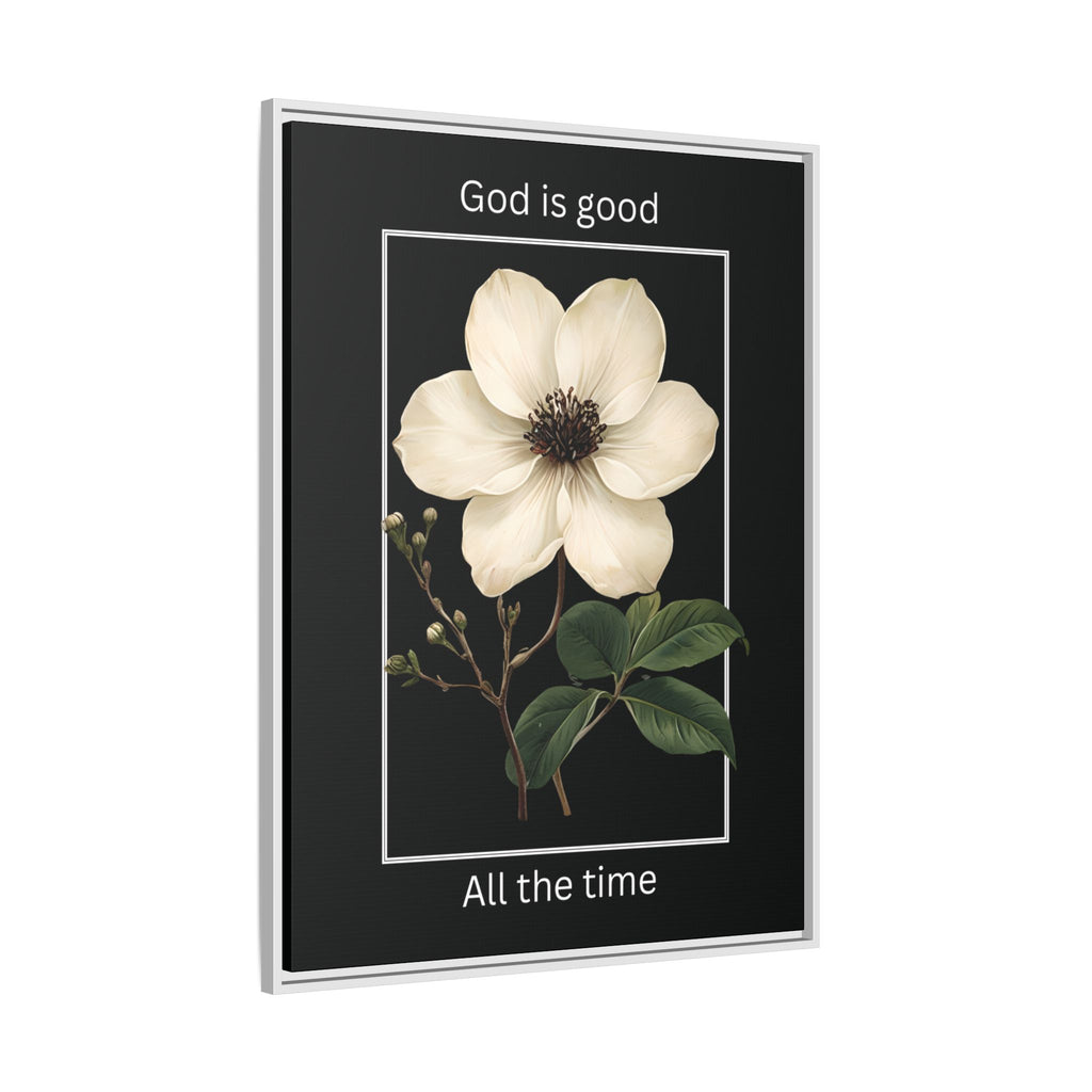 God is Good All The Time Christian Framed Matte Canvas Wall Art | Faith Inspirational Home Decor