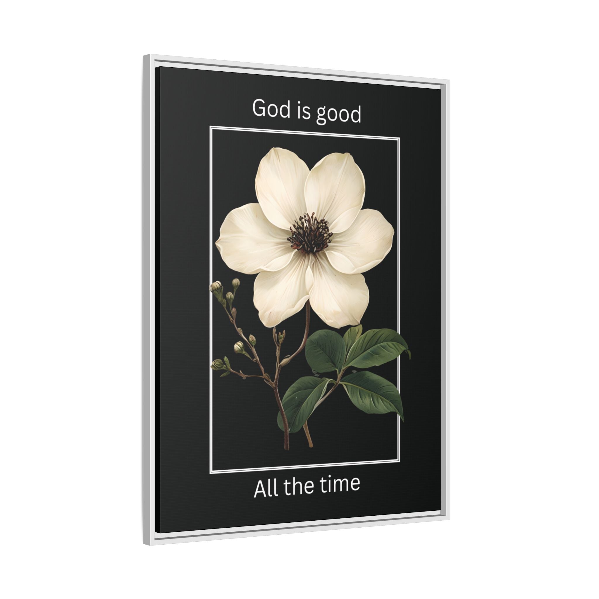 God is Good All The Time Christian Framed Matte Canvas Wall Art | Faith Inspirational Home Decor