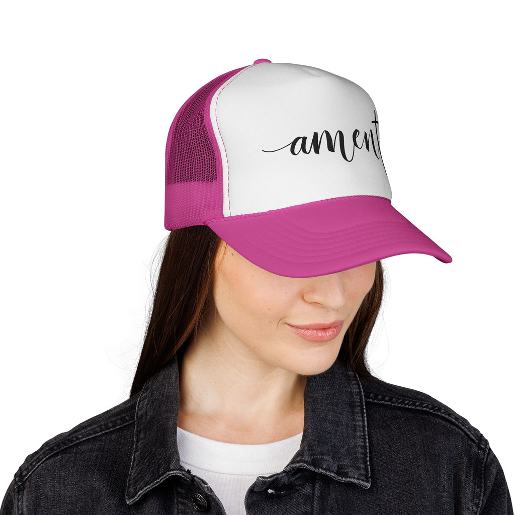 Amen Christian Trucker Hat | Faith Snapback Cap | Adjustable Mesh Hat Gift