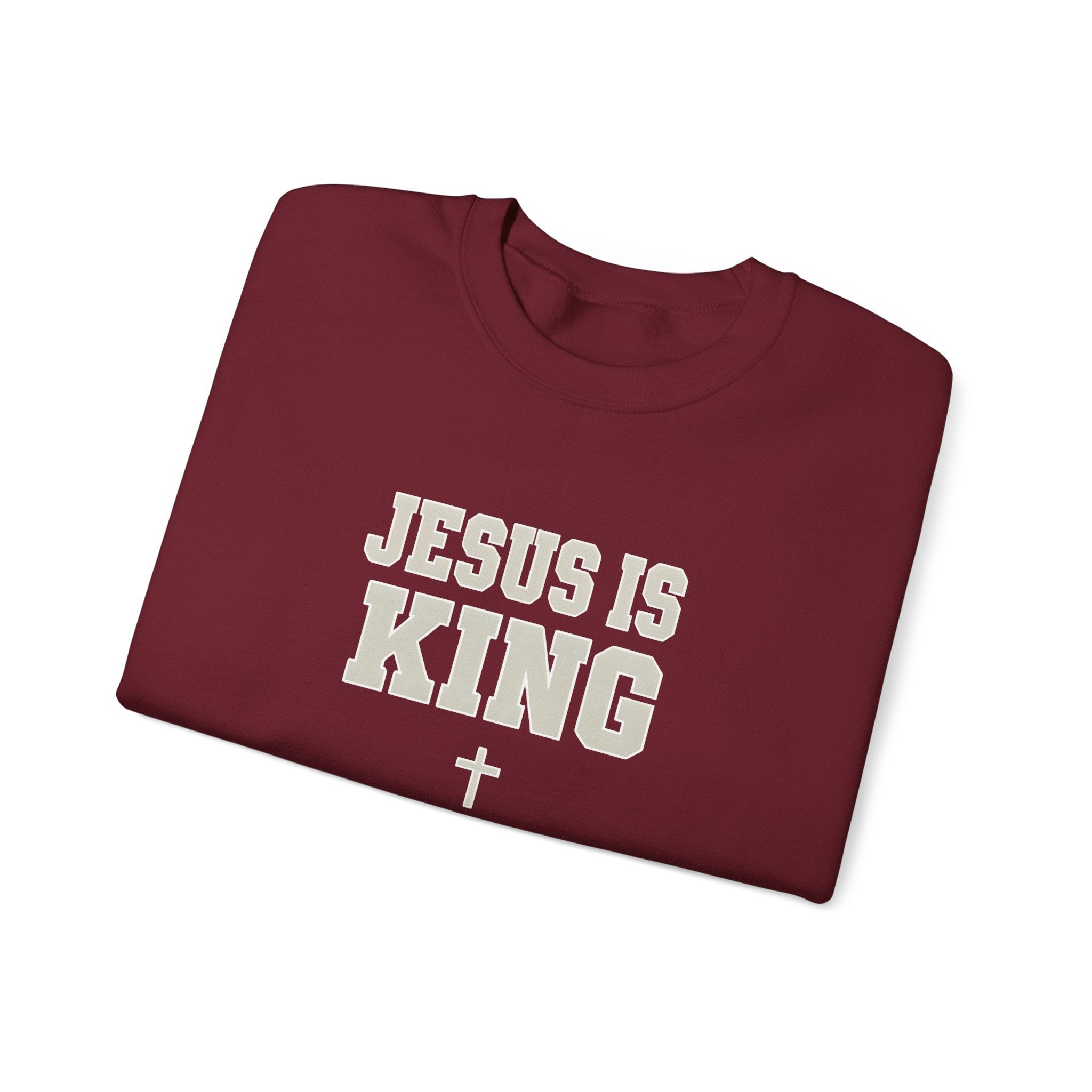 Jesus is King Gildan Unisex Crewneck Sweatshirt | Christian Apparel | Inspirational Gift | Cozy Everyday Wear