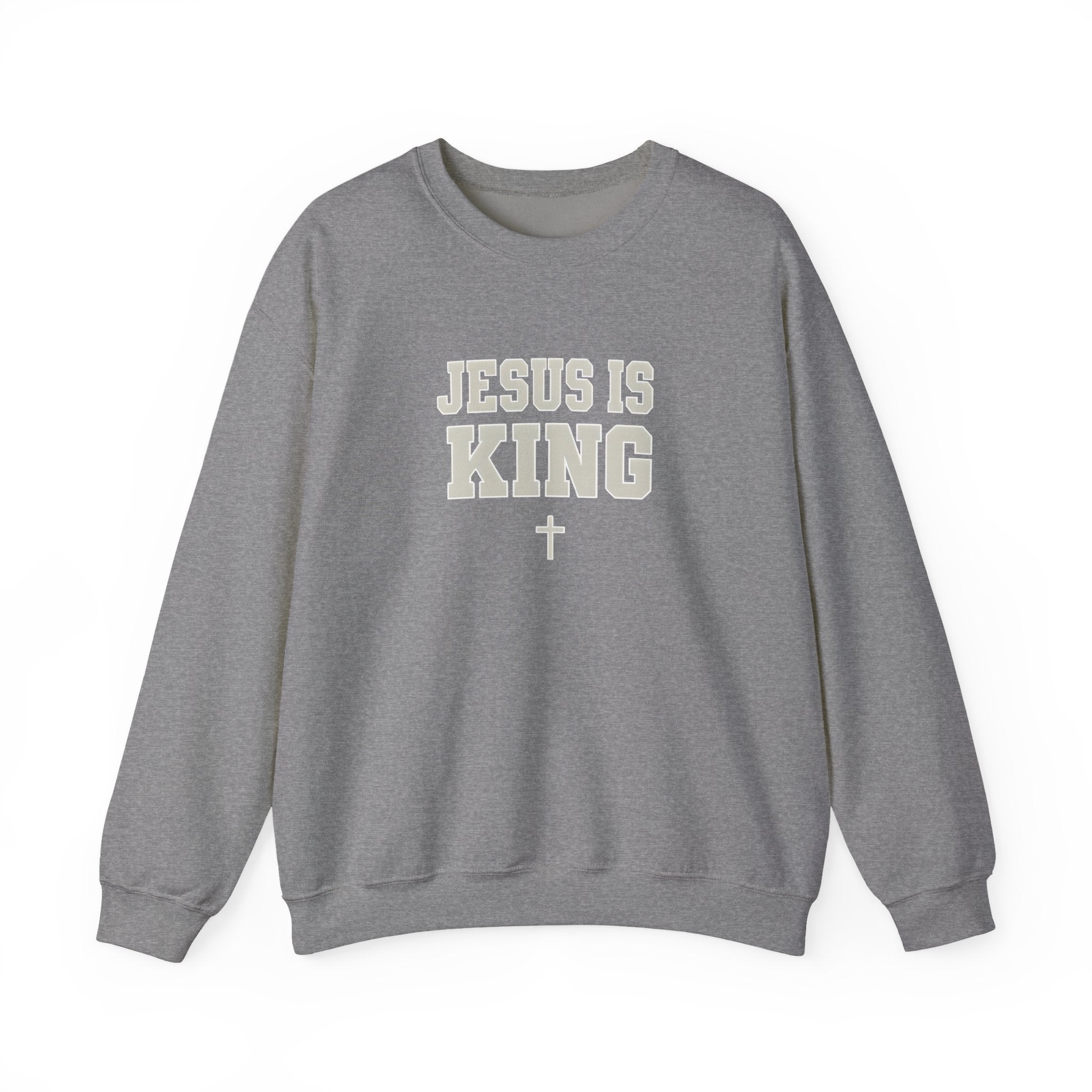 Jesus is King Gildan Unisex Crewneck Sweatshirt | Christian Apparel | Inspirational Gift | Cozy Everyday Wear
