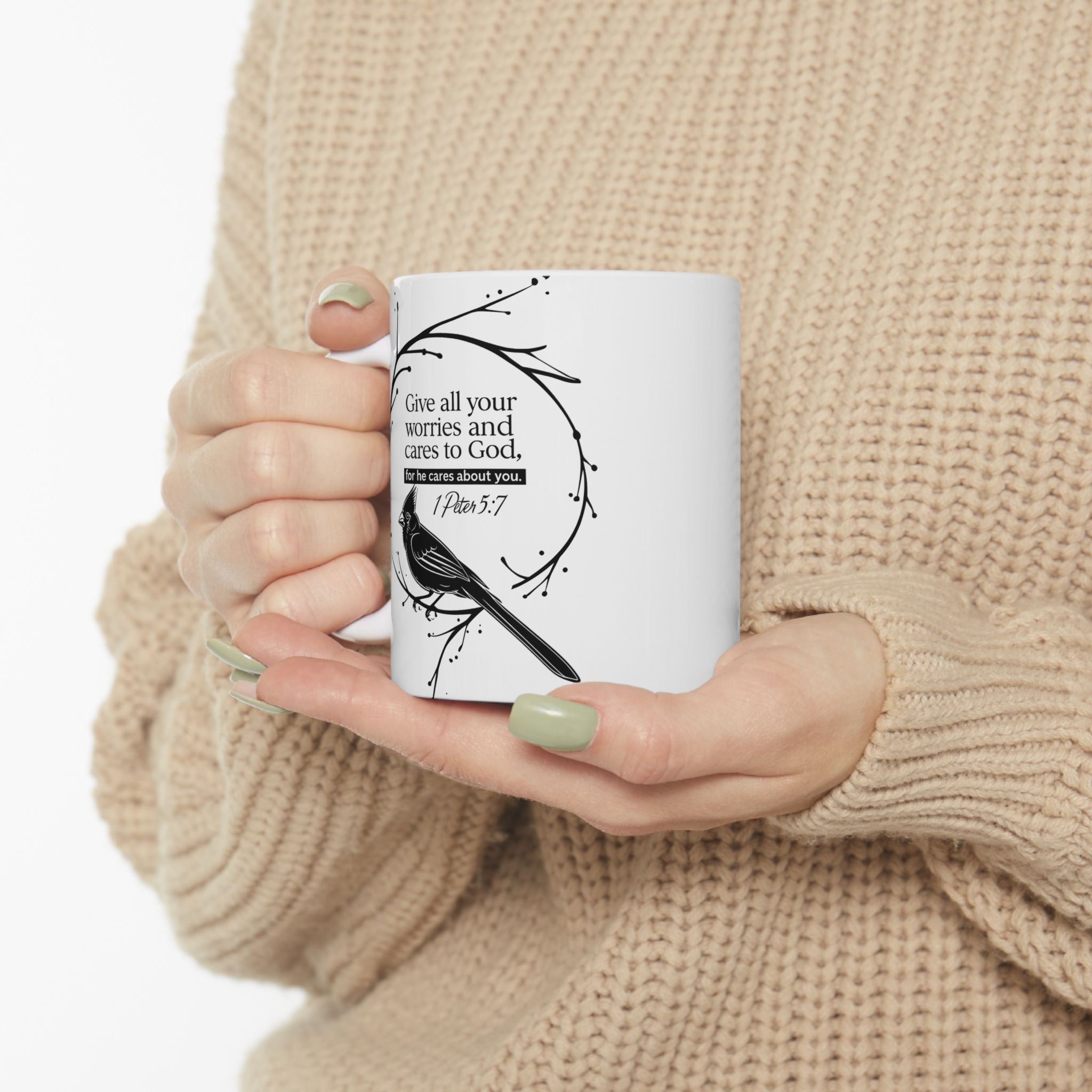 1 Peter 1:7 Christian Coffee Mug 11oz & 15oz – Faith Inspirational Gift for Women & Men