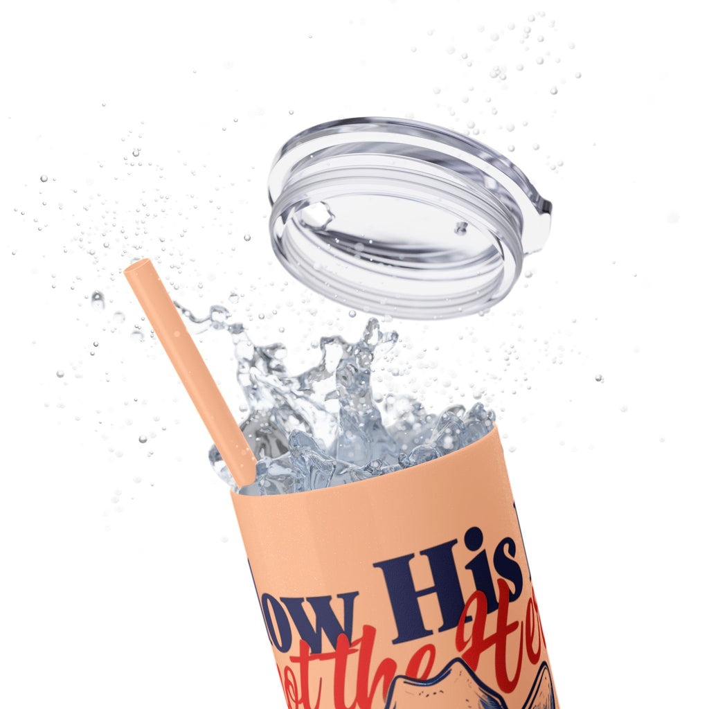 Follow His Lead, Not the Herd, 20 oz Insulated Skinny Tumbler | Stainless Steel Travel Cup | Christian Drinkware | Highland Cow
