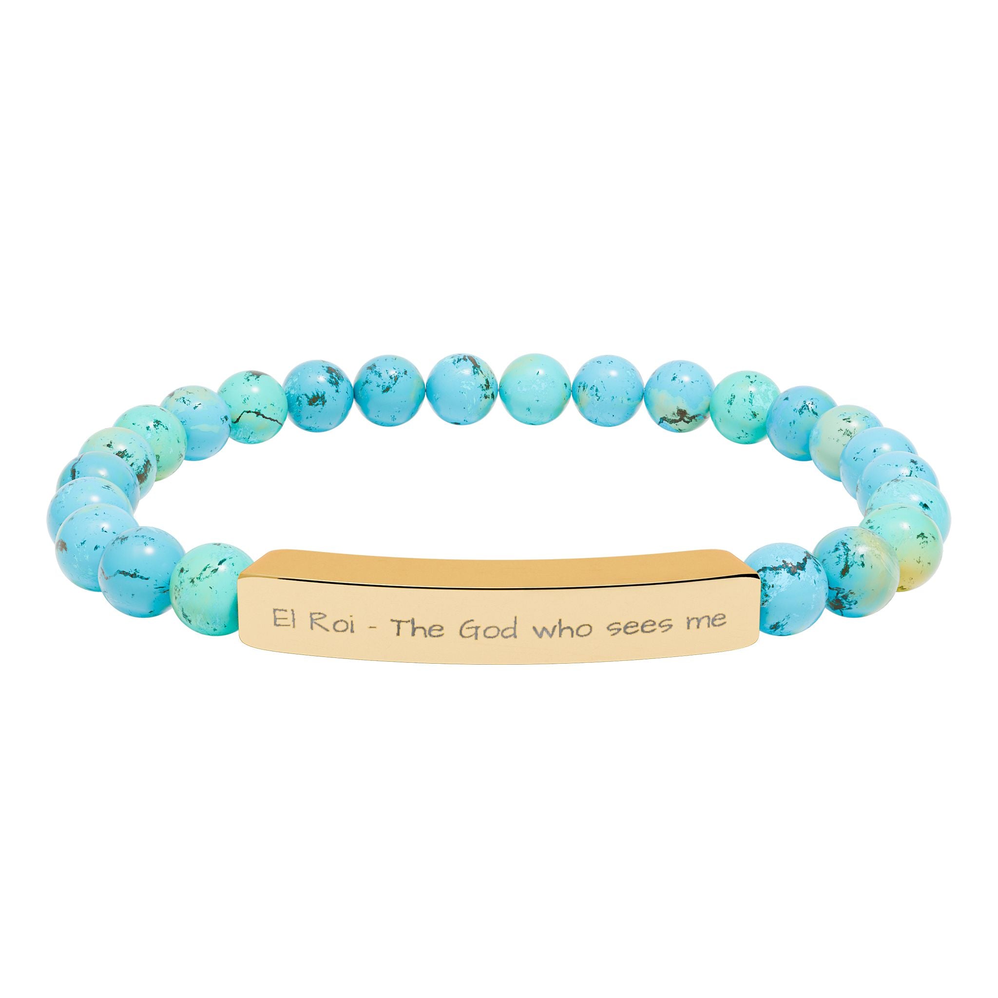 El Roi Christian Bracelet for Women | Natural Stone Stretch | Faith Jewelry Gift