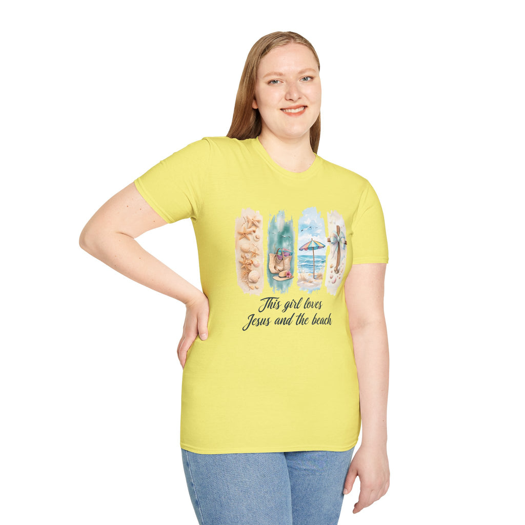 This Girl Loves Jesus and the Beach Shirt – Christian T-Shirts for Women | Faith Based Apparel | Beach Lover T-Shirt, Faith T-Shirt, Jesus Shirt, Summer Apparel, Christian Gifts, Casual...