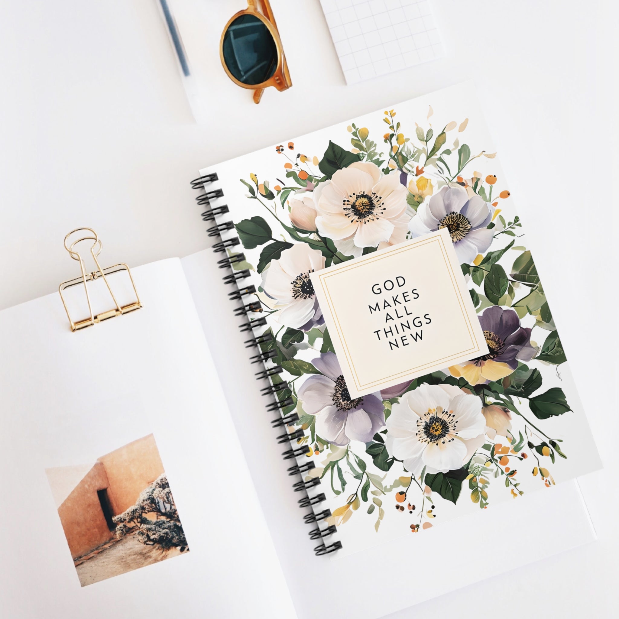 God makes all things new Christian Spiral Notebook | Christian Gift Notebook | 6x8