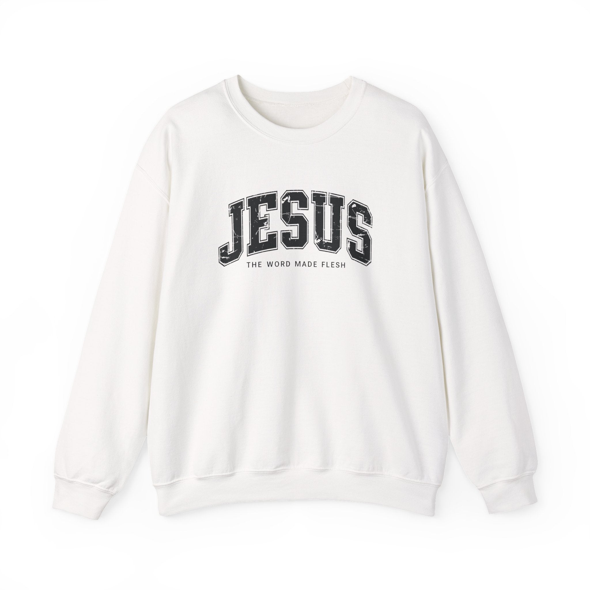 Jesus the Word Made Flesh Gildan Crewneck Sweatshirt | Christian Unisex Sweatshirt | Faith Apparel | Religious Gift