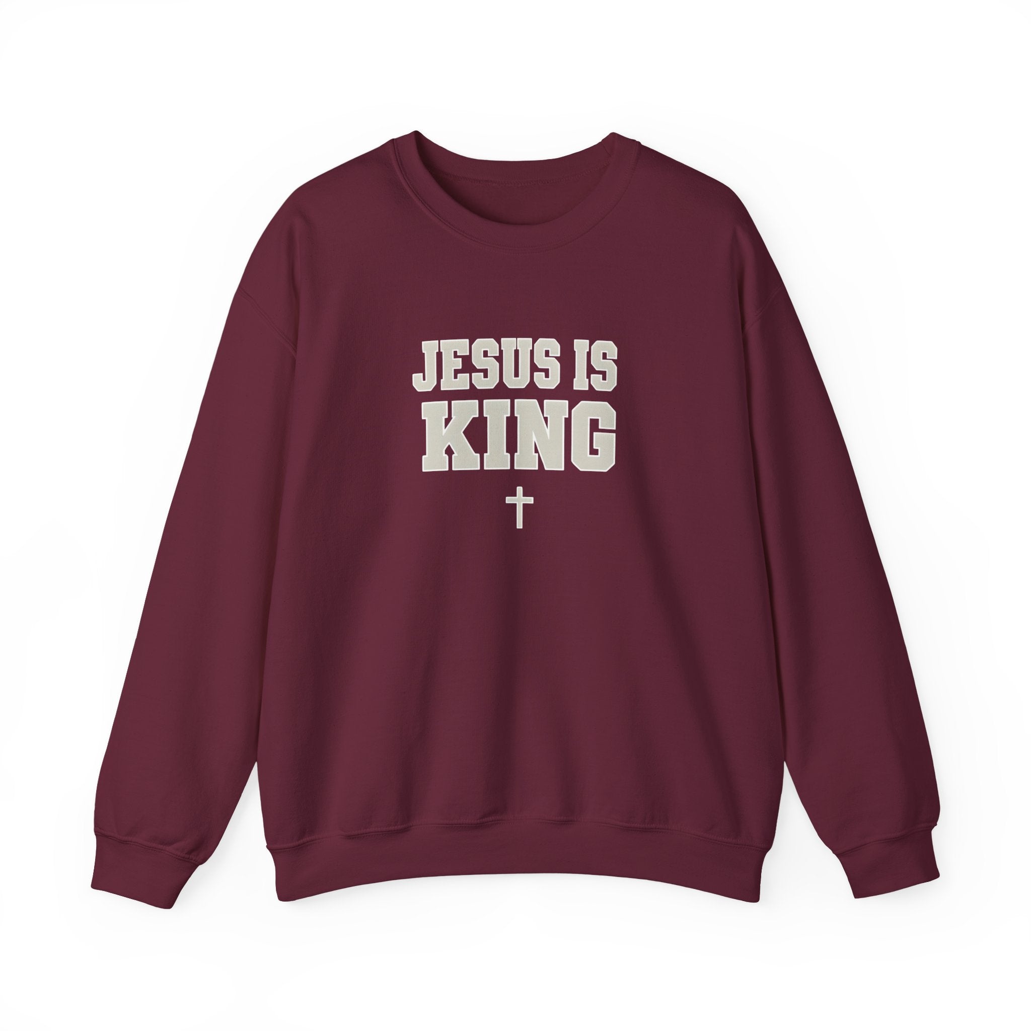 Jesus is King Gildan Unisex Crewneck Sweatshirt | Christian Apparel | Inspirational Gift | Cozy Everyday Wear