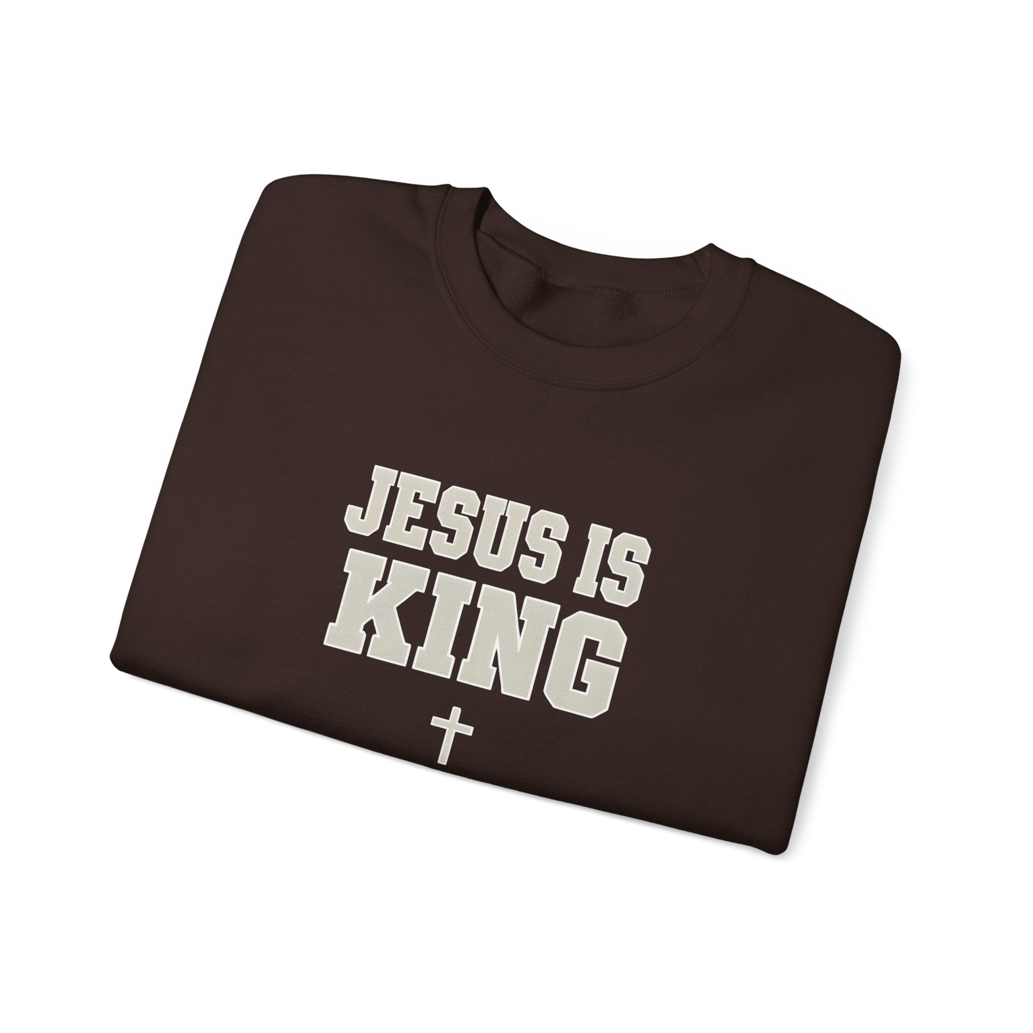 Jesus is King Gildan Unisex Crewneck Sweatshirt | Christian Apparel | Inspirational Gift | Cozy Everyday Wear