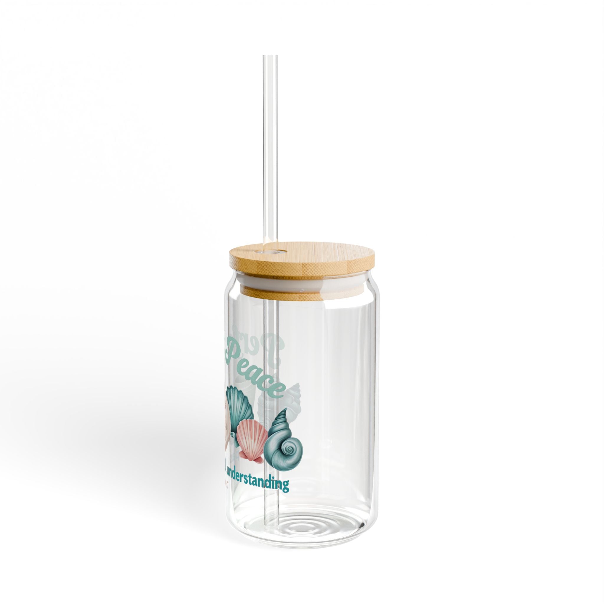 Beach Sipper Glass “Perfect Peace” – Christian Drinkware | Summer Coastal Gift Idea