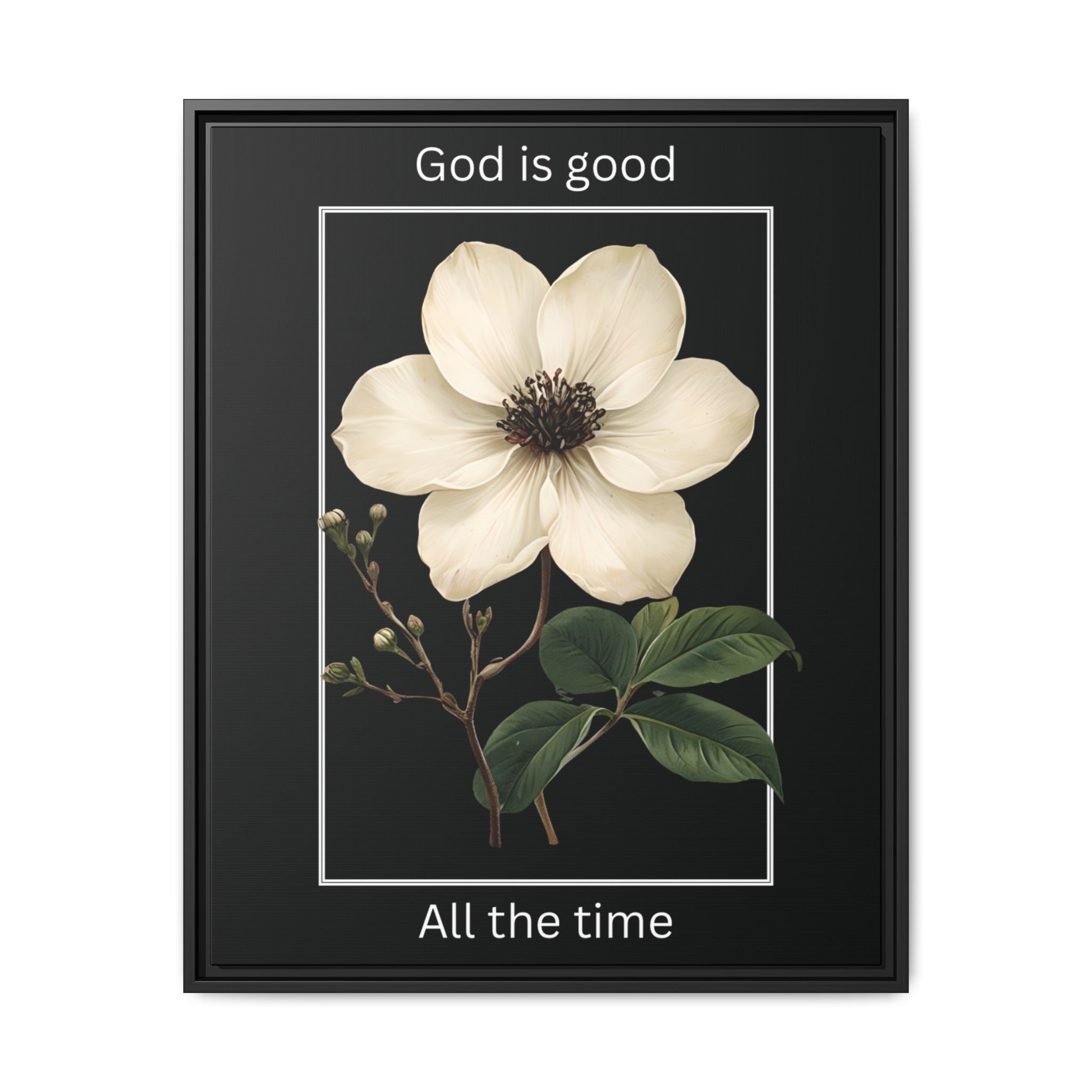 God is Good All The Time Christian Framed Matte Canvas Wall Art | Faith Inspirational Home Decor