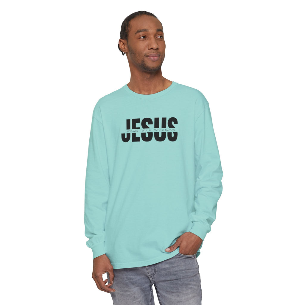Jesus Comfort Colors Christian Long Sleeve Shirt | Faith Graphic Tee | Garment Dyed Cotton
