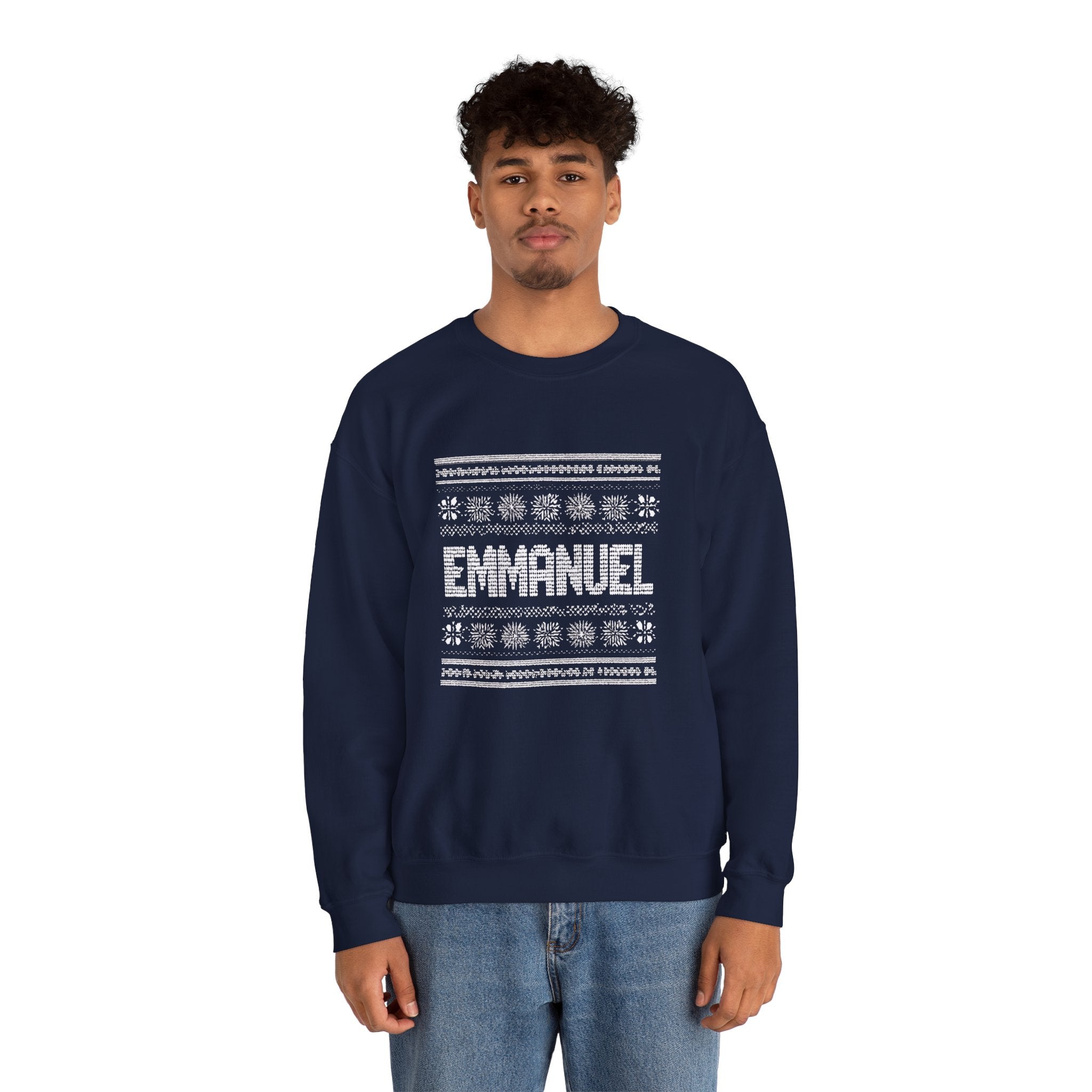 Emmanuel Gildan Unisex Christmas Crewneck Sweatshirt |Christian Holiday Gift