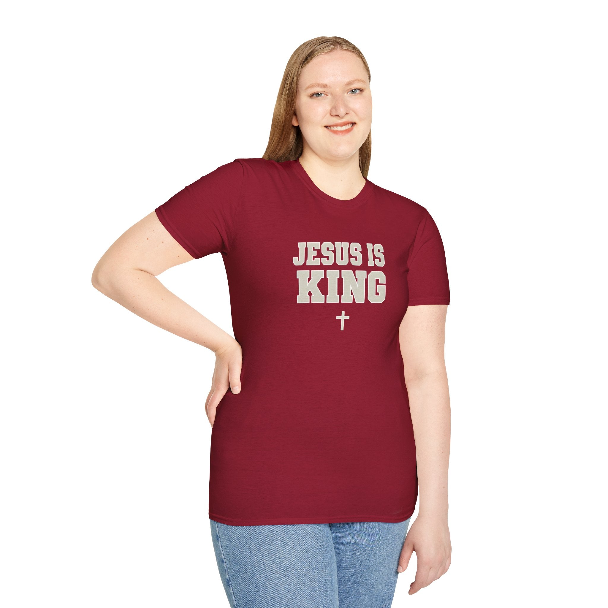 Jesus is King Unisex Gildan Softstyle T-Shirt | Christian Faith Apparel | Christian Gifts