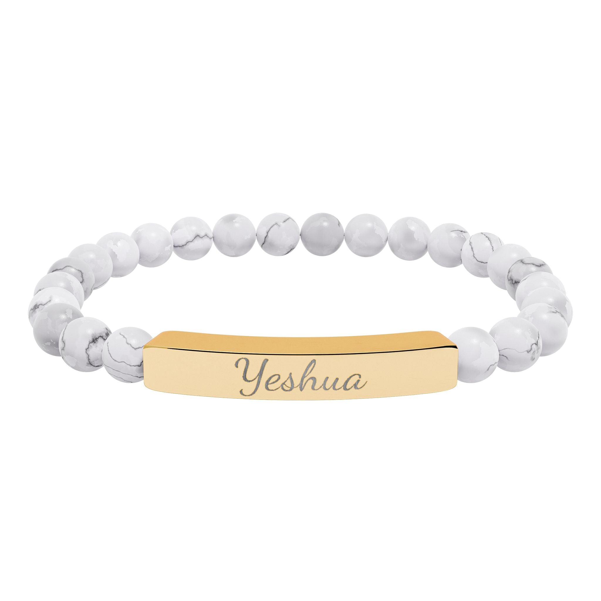 Yeshua Engraved Christian Bracelet | Faith-Based Jewelry for Women | Stainless Steel Bar Bracelet | Christian Gift for Her