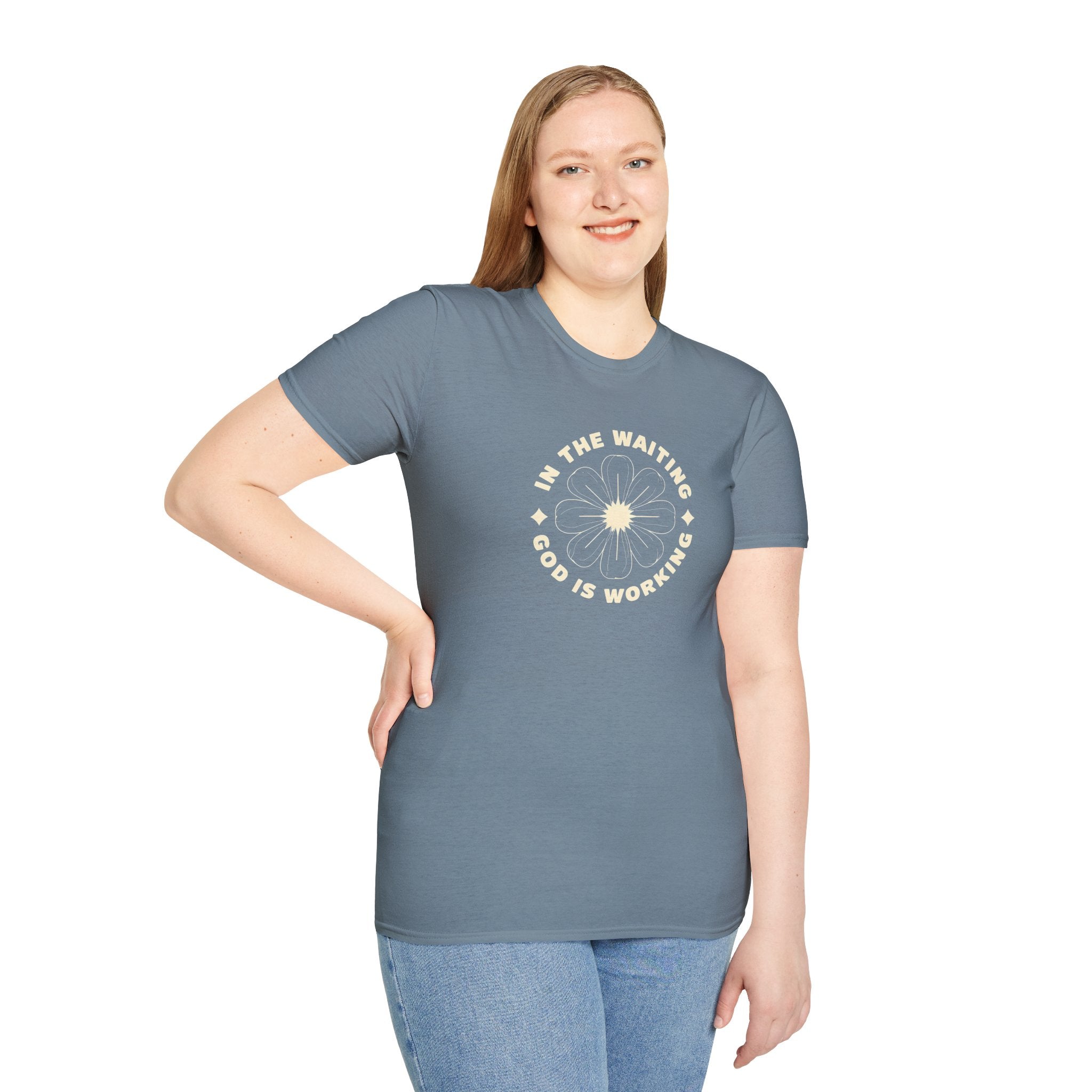 In the Waiting God Is Working Christian Gildan Unisex T-shirt | Women’s Faith Graphic Tee