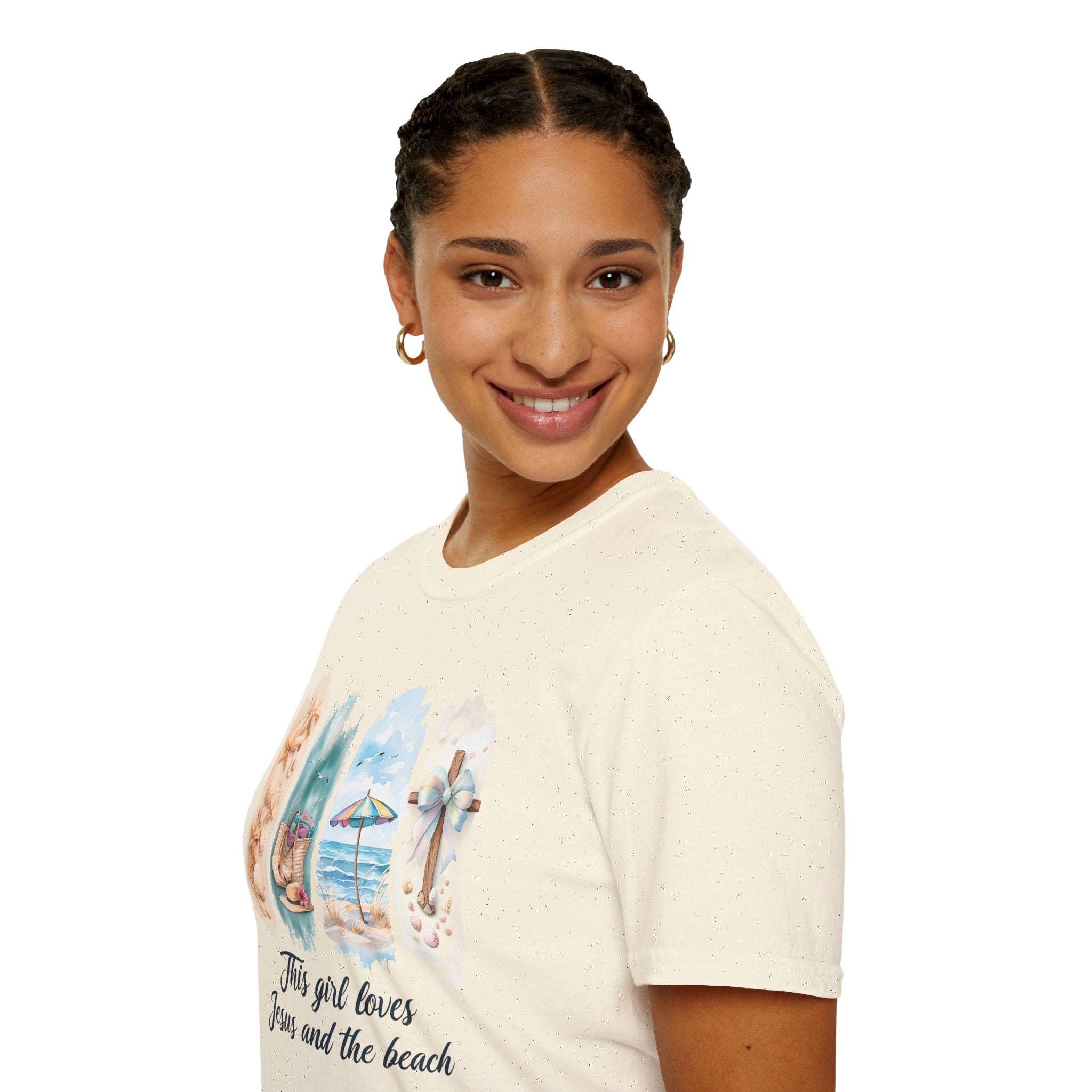 This Girl Loves Jesus and the Beach Shirt – Christian T-Shirts for Women | Faith Based Apparel | Beach Lover T-Shirt, Faith T-Shirt, Jesus Shirt, Summer Apparel, Christian Gifts, Casual...