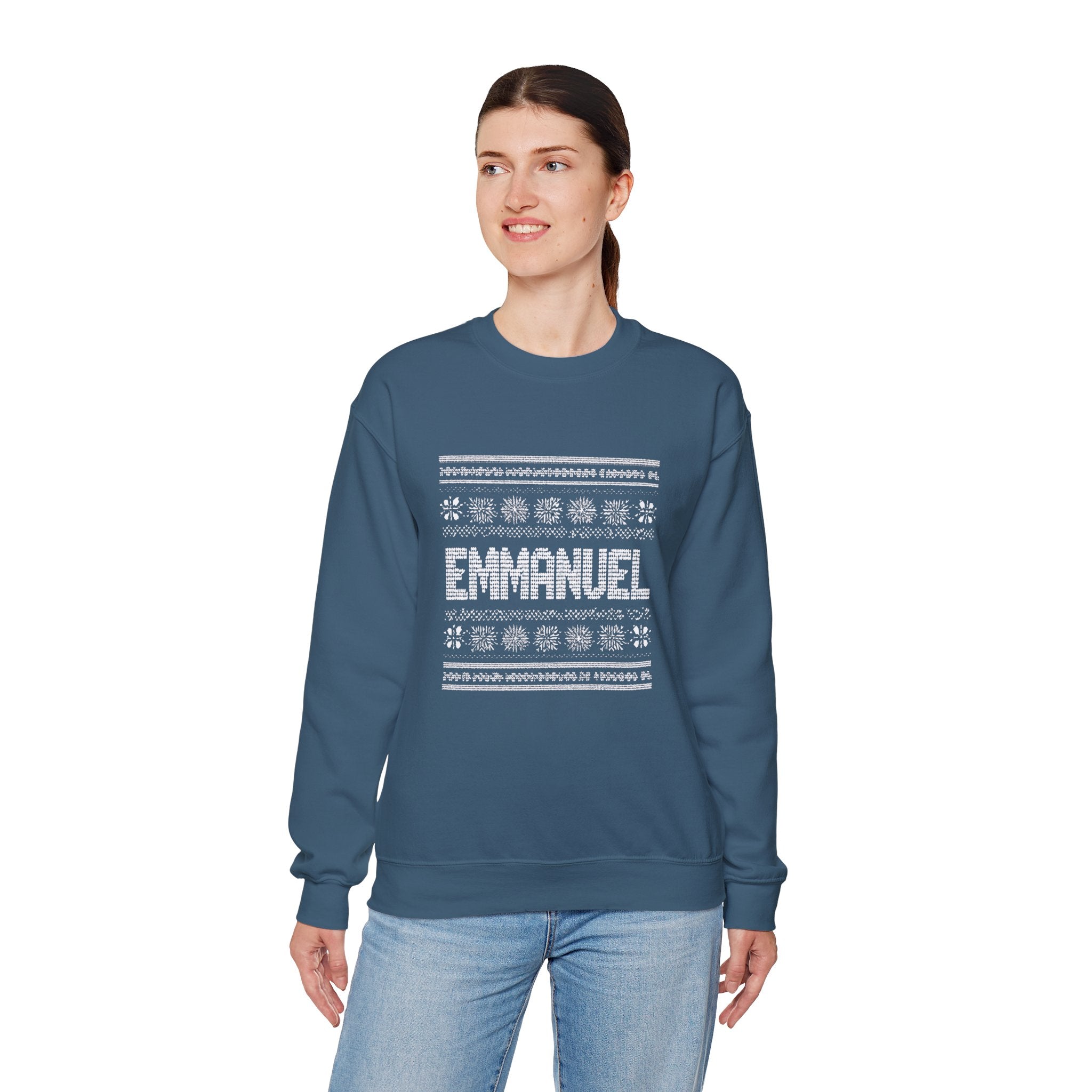 Emmanuel Gildan Unisex Christmas Crewneck Sweatshirt |Christian Holiday Gift