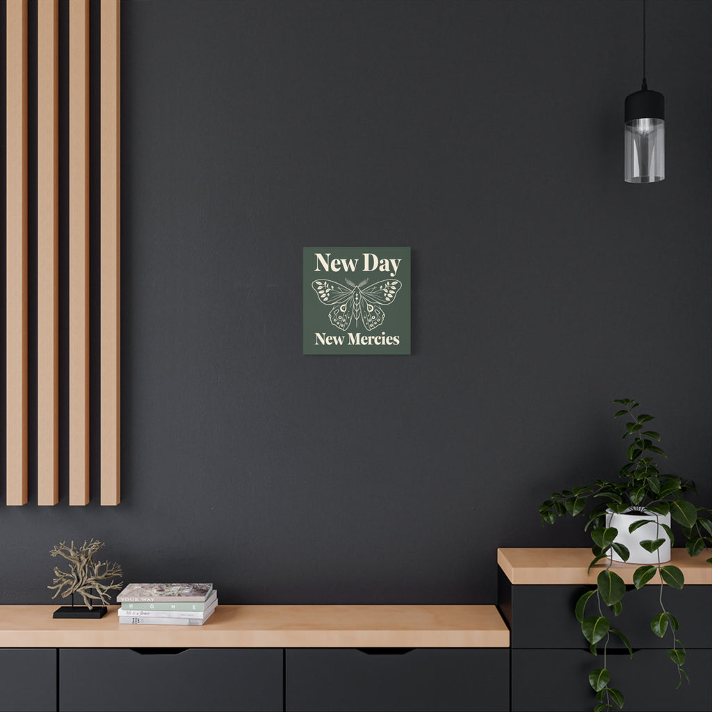 New Day New Mercies Christian Matte Canvas Wall Art | Faith Home Decor | Christian Housewarming Gift