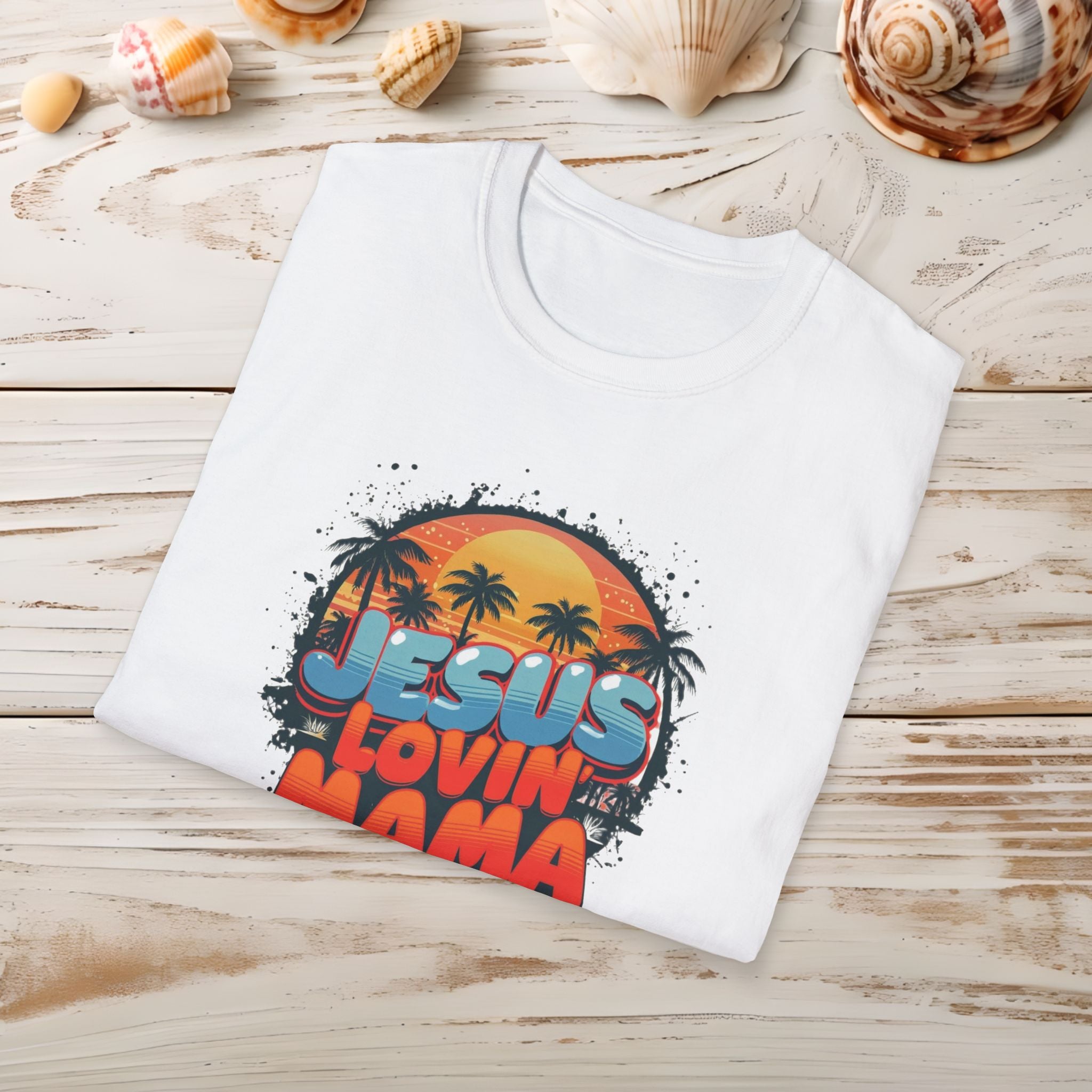 Jesus Lovin' Mama Gilden Unisex Softstyle T-Shirt, Casual Family Tee, Mother's Day Gift, Faith-Based Apparel, Christian Shirt