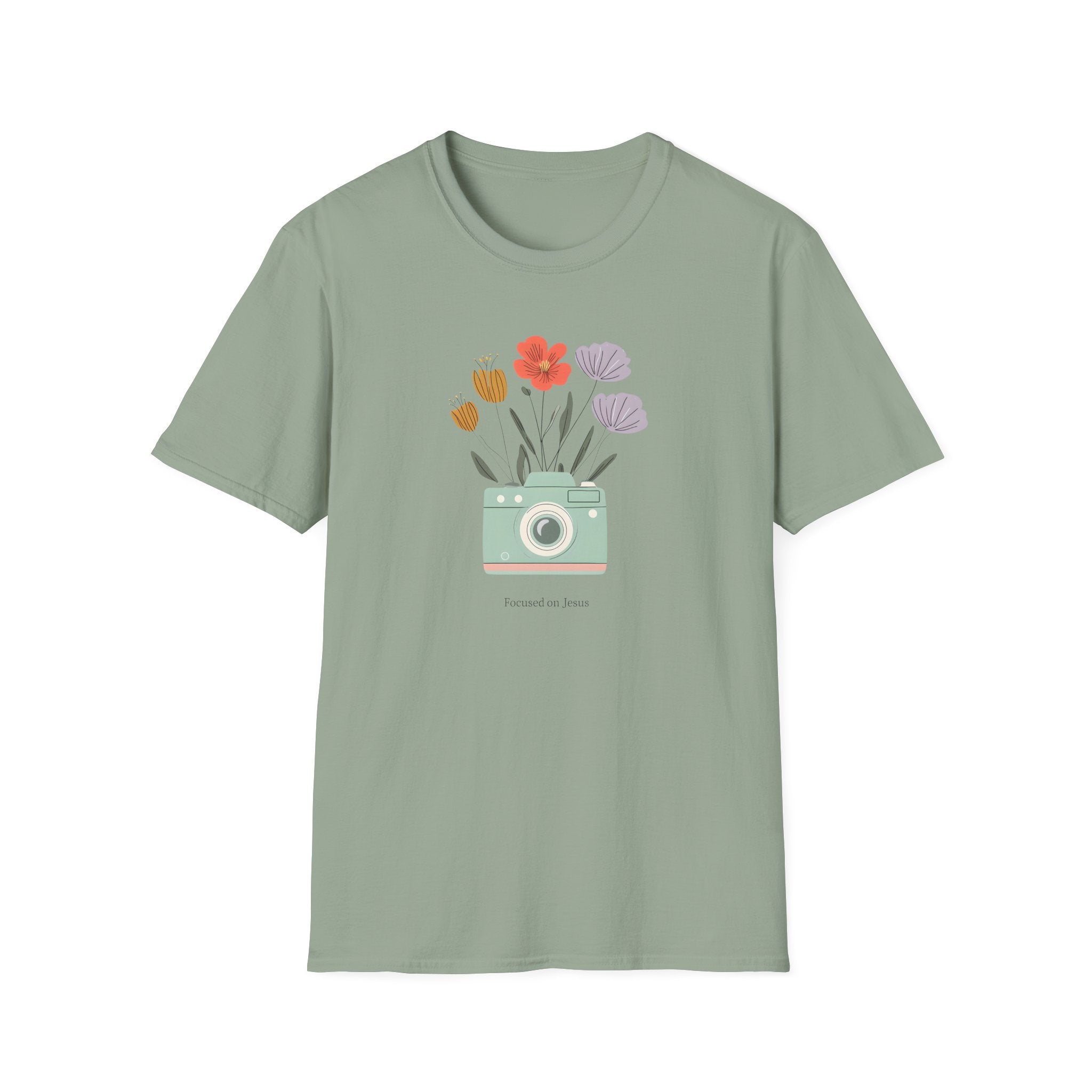 Focused on God Gildan Christian T Shirt | Faith Based Unisex Crewneck Tee | Christian Gift for her