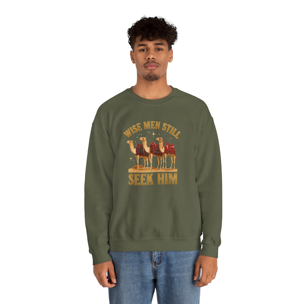 Wise Men Still Seek Him Gildan Unisex Crewneck Sweatshirt | Gift for Men | Religious Holiday Apparel