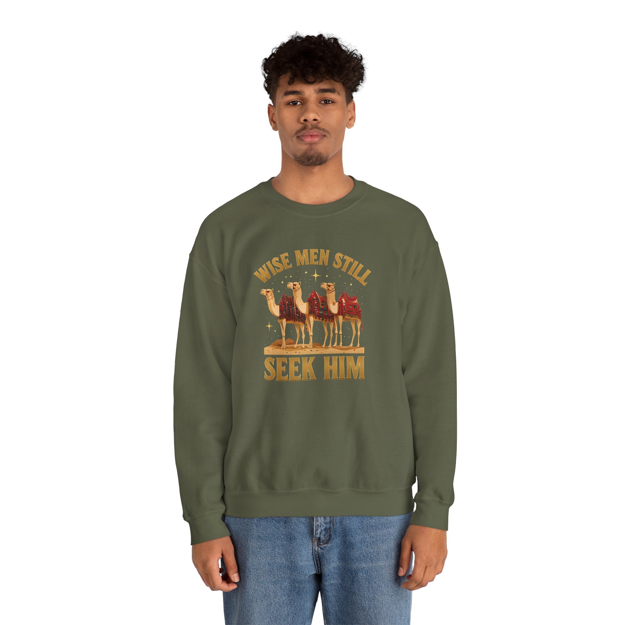Wise Men Still Seek Him Gildan Unisex Crewneck Sweatshirt | Gift for Men | Religious Holiday Apparel
