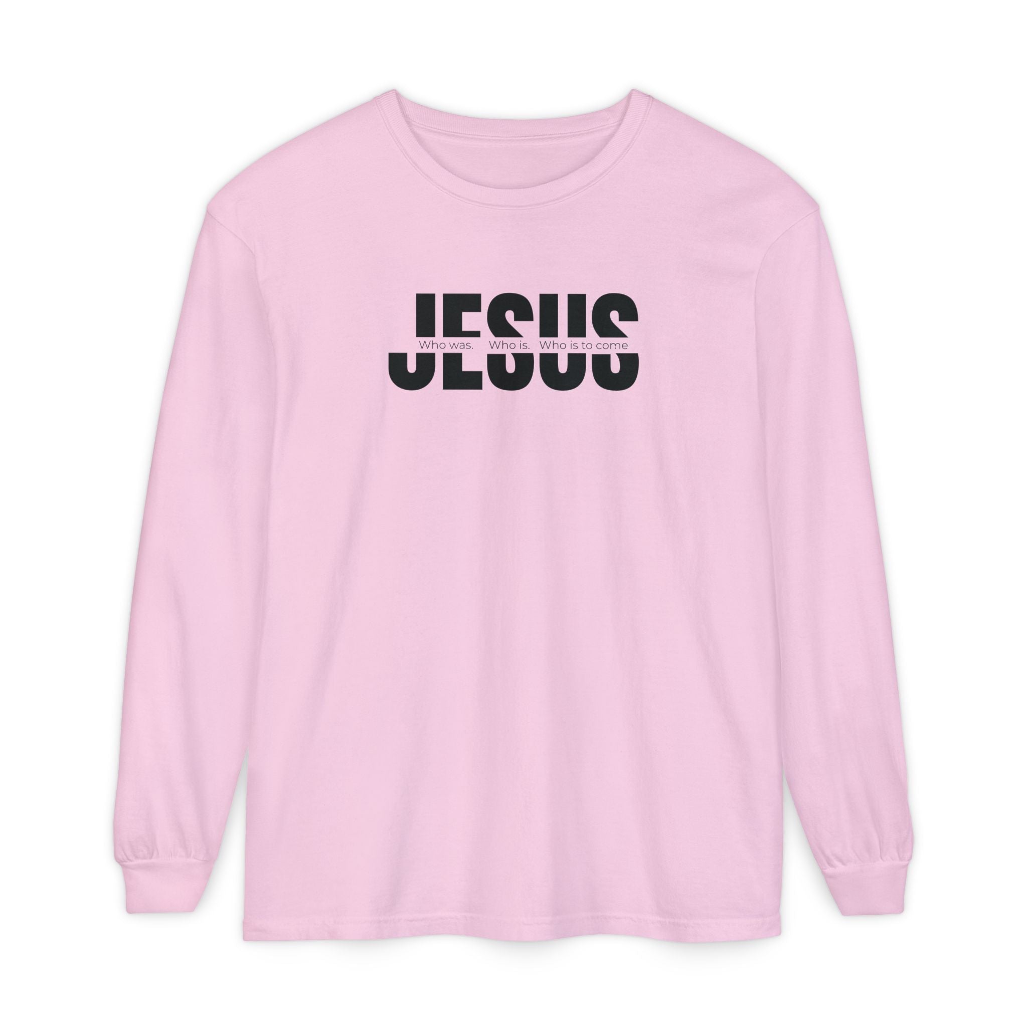 Jesus Comfort Colors Christian Long Sleeve Shirt | Faith Graphic Tee | Garment Dyed Cotton