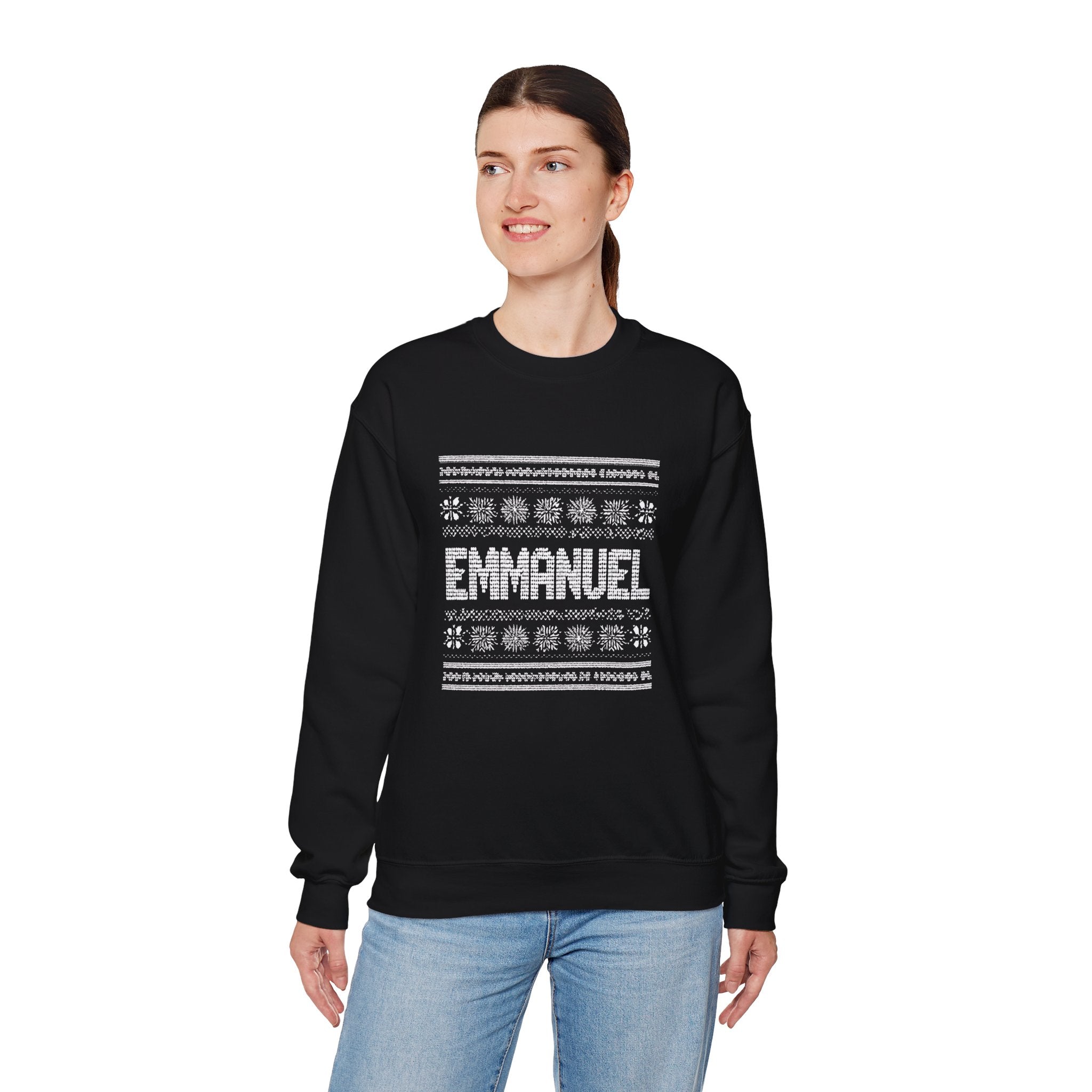 Emmanuel Gildan Unisex Christmas Crewneck Sweatshirt |Christian Holiday Gift