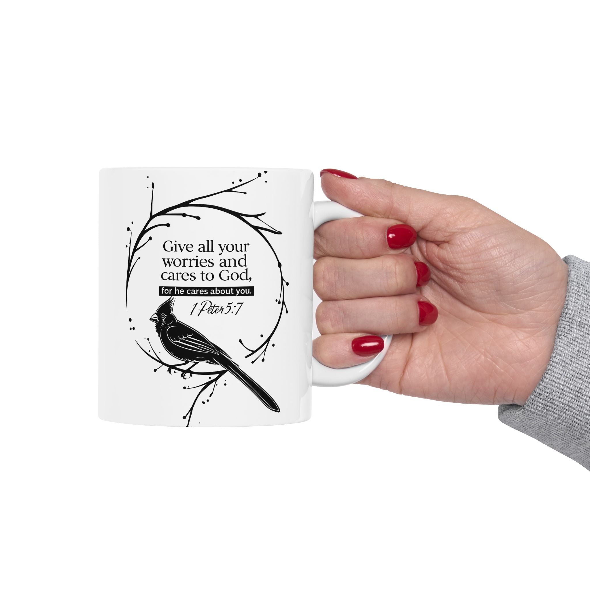 1 Peter 1:7 Christian Coffee Mug 11oz & 15oz – Faith Inspirational Gift for Women & Men