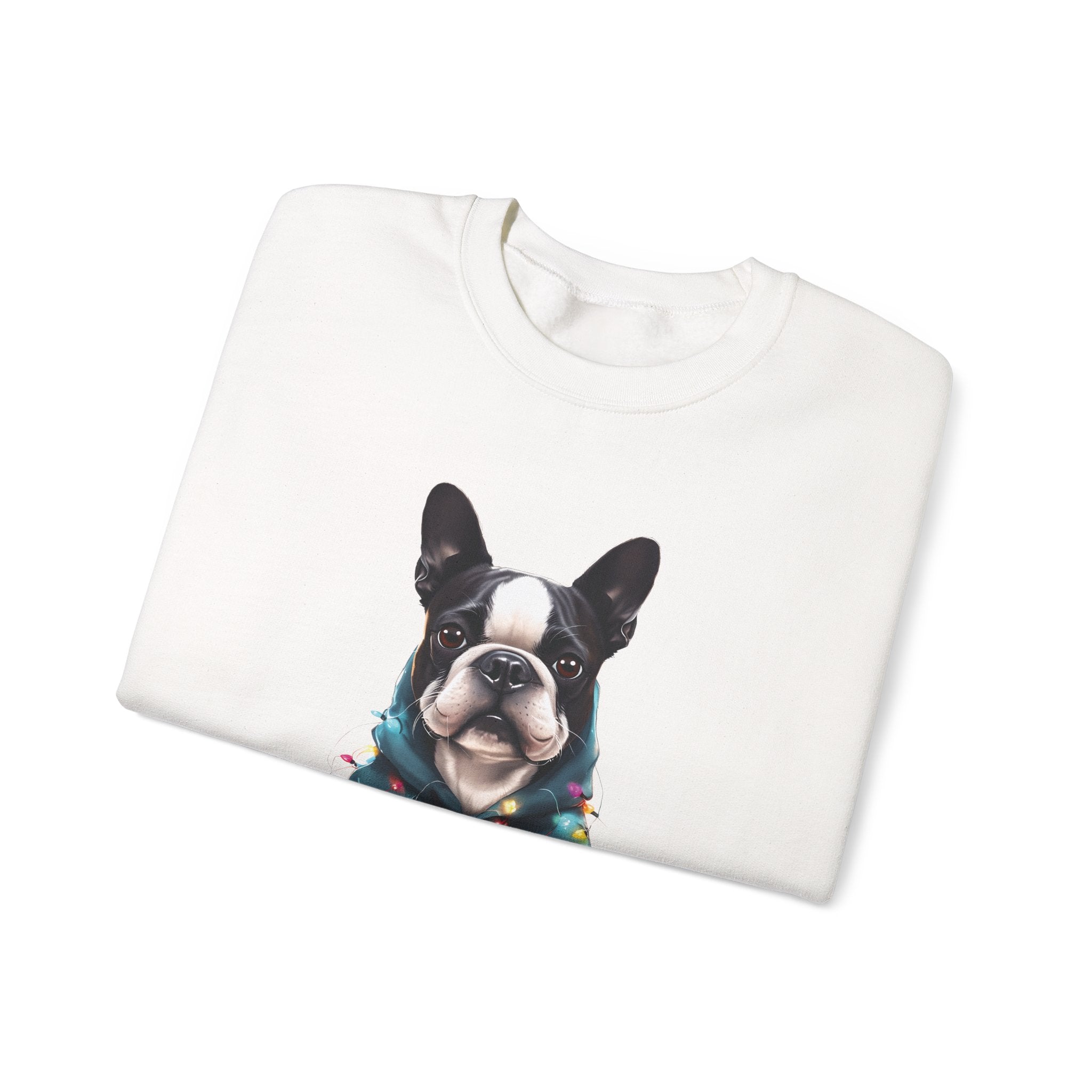 Be the Light Boston Terrier Christmas Gildan Sweatshirt | Christian Unisex Crewneck
