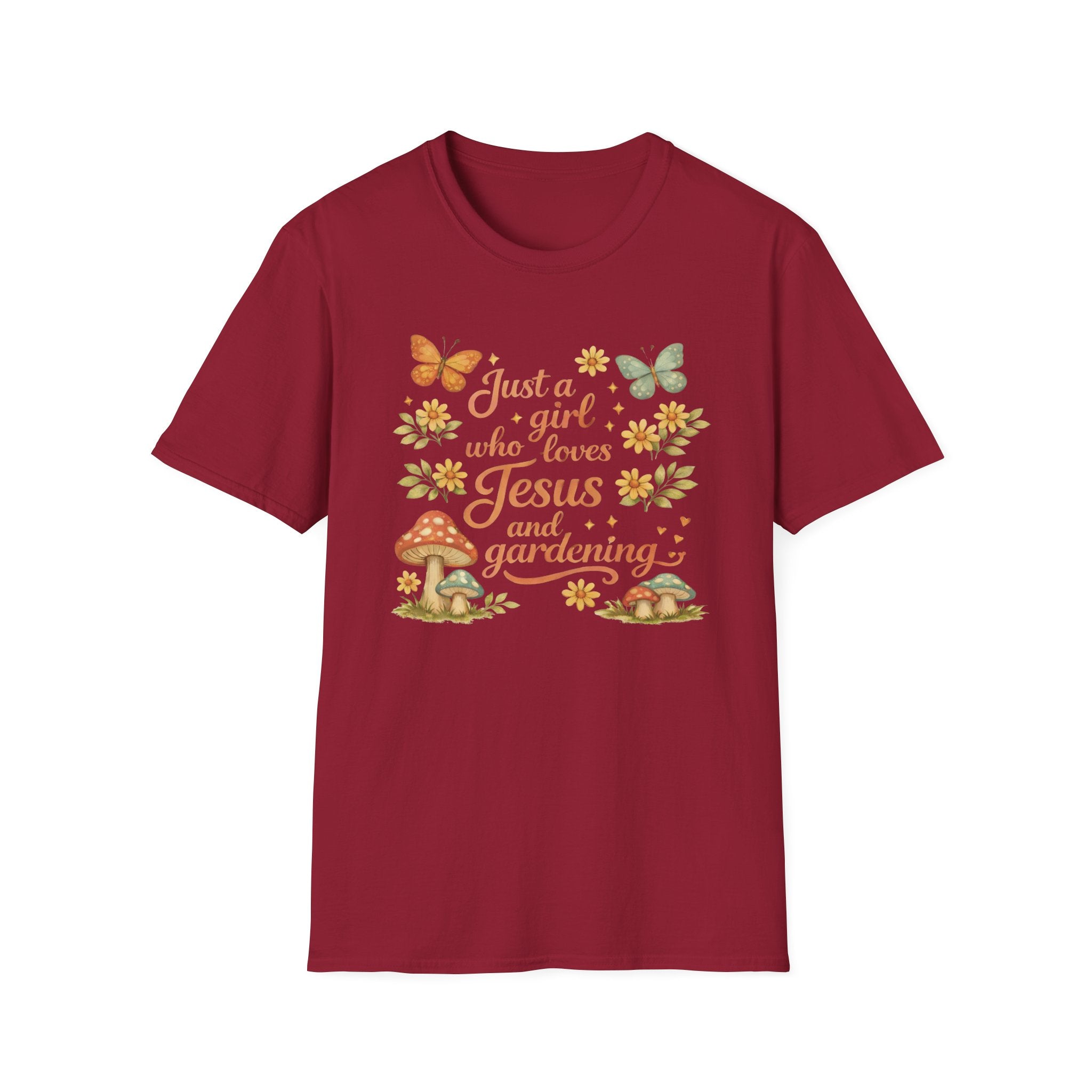 Just A Girl Who Loves Jesus and Gardening Gildan Unisex Tshirt | Christian Gardening T-Shirt | Faith Shirt | Cotton Tee