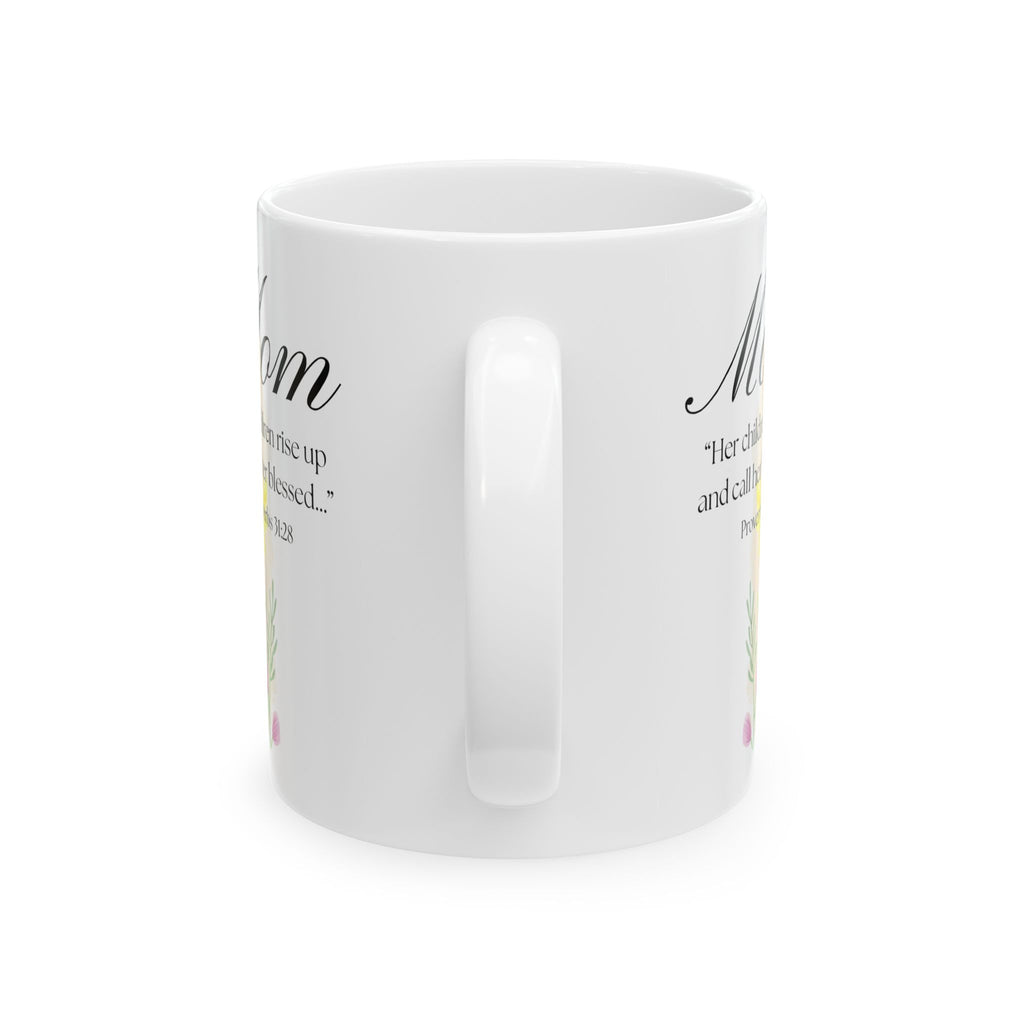 Proverbs 31:28 Mug | Christian Mom Gift | Mother’s Day Coffee Mug | Floral Bible Verse Mug