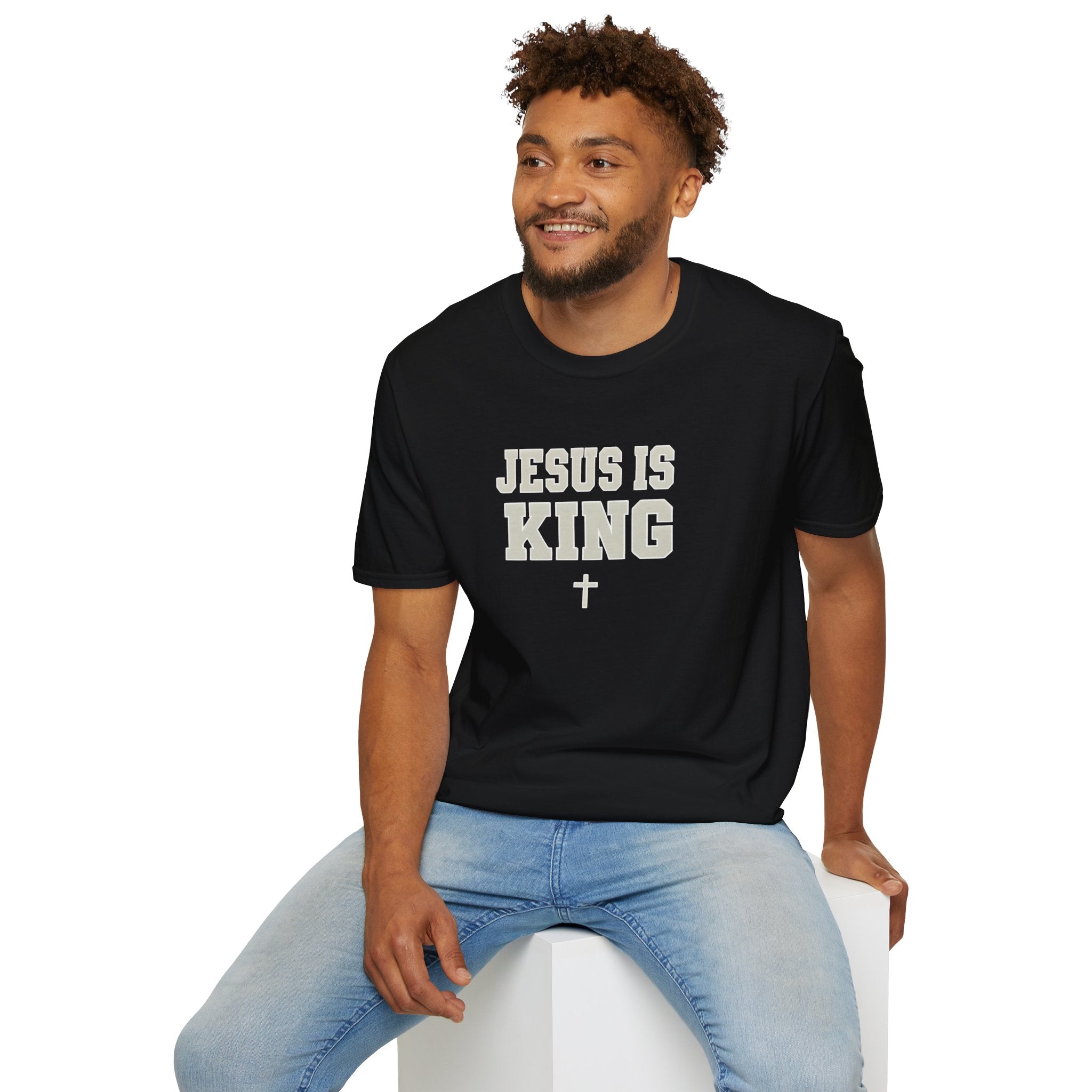 Jesus is King Unisex Gildan Softstyle T-Shirt | Christian Faith Apparel | Christian Gifts
